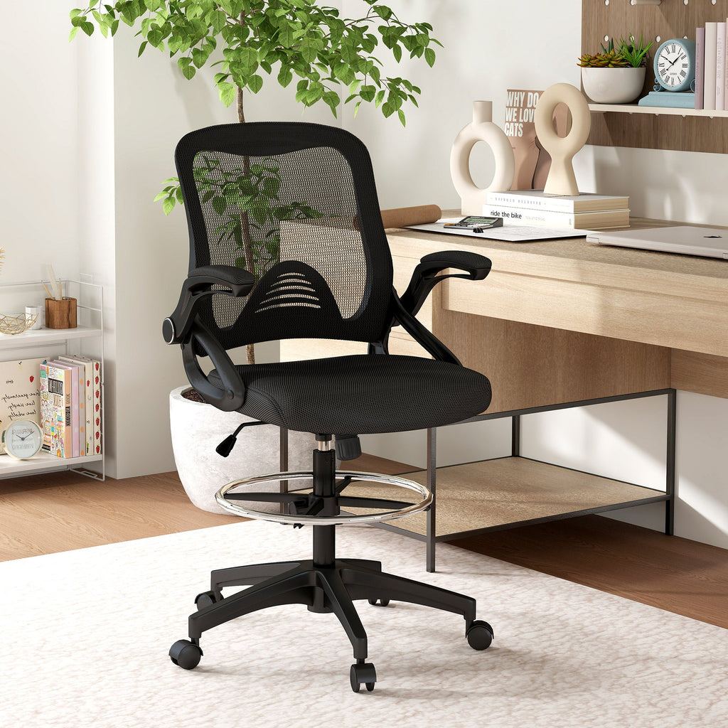 EasyComfort bureaustoel, ademend, in hoogte verstelbaar, 64x60x106-126 cm, zwart
