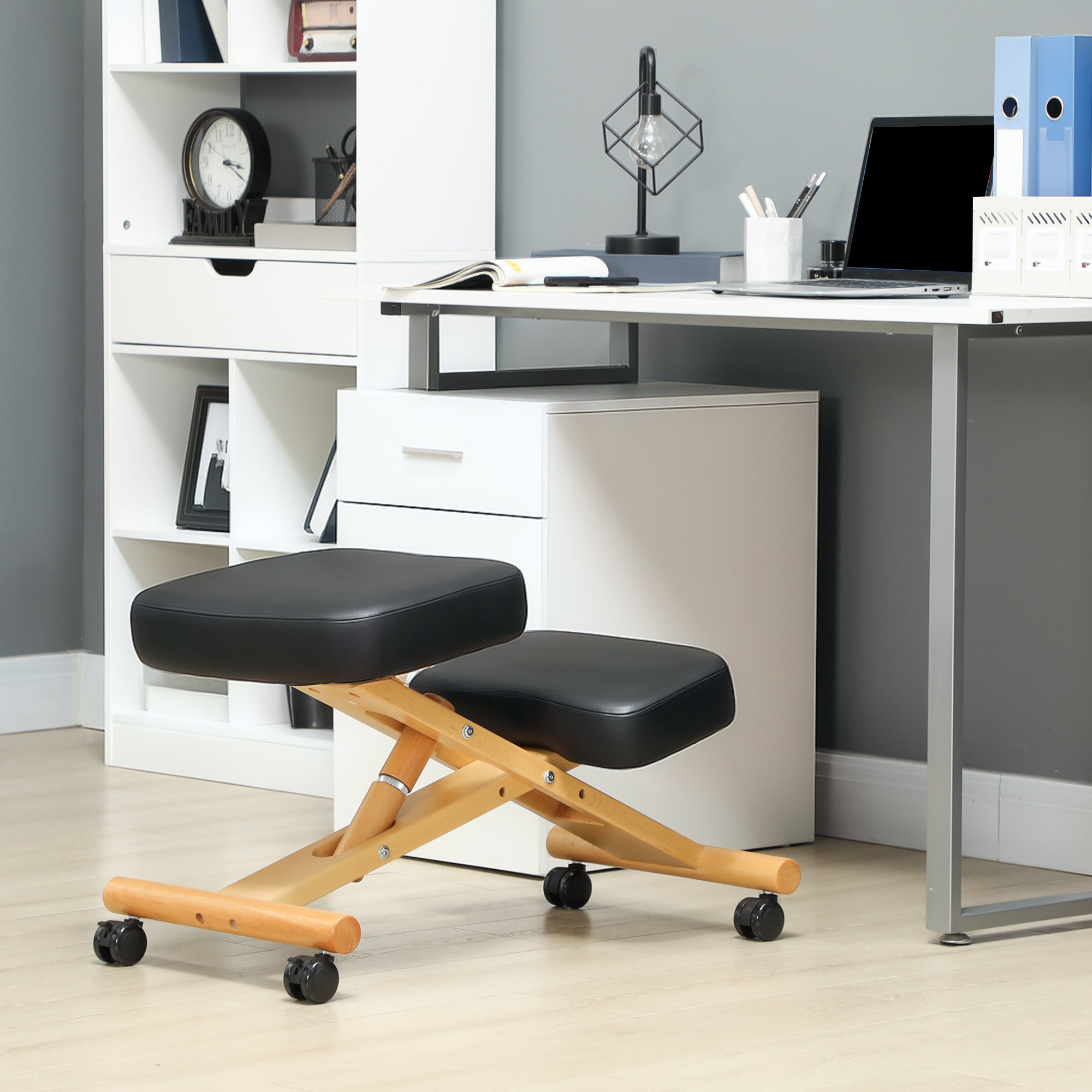 EasyComfort ergonomische kniestoel met kniesteun 42–52 cm, zwart