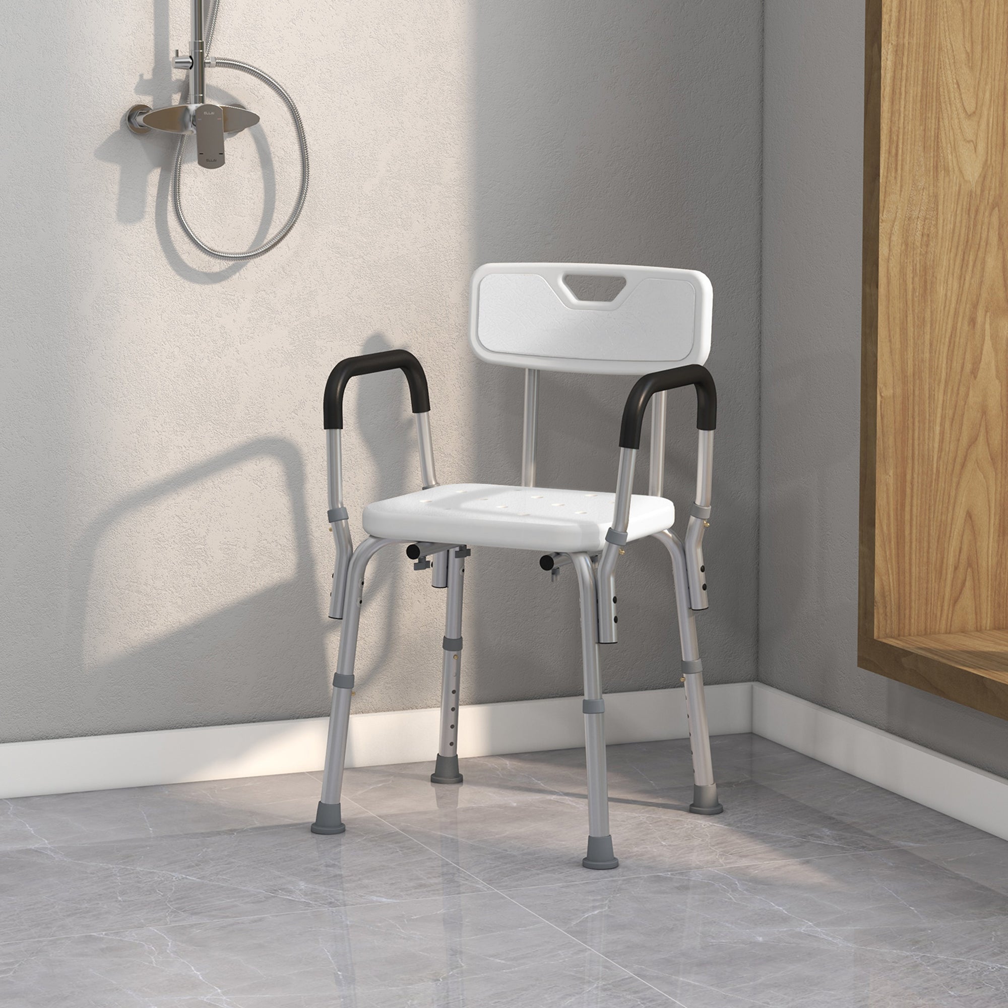 EasyComfort Sedia douchestoel aluminium, verstelbaar 71-84 cm (136 kg)