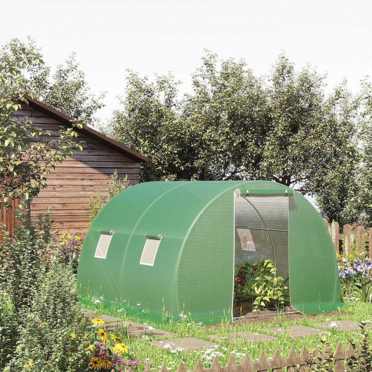 EasyComfort Tunnelkas 3x3x2 m met PE-doek en 4 ramen