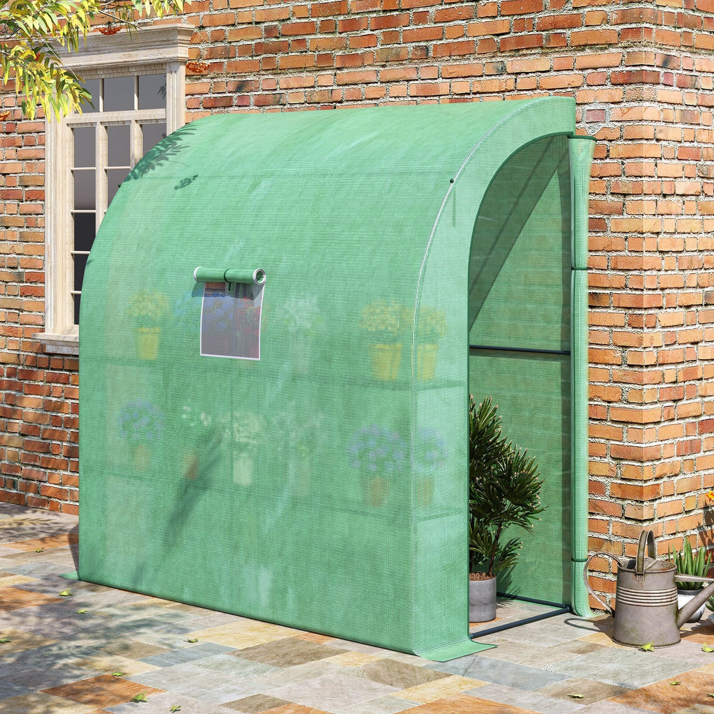 EASYCOMFORT Wall Greenhouse with 2 Shelves for Plants and Flowers in Steel and PE, 200x100x215 cm, Green