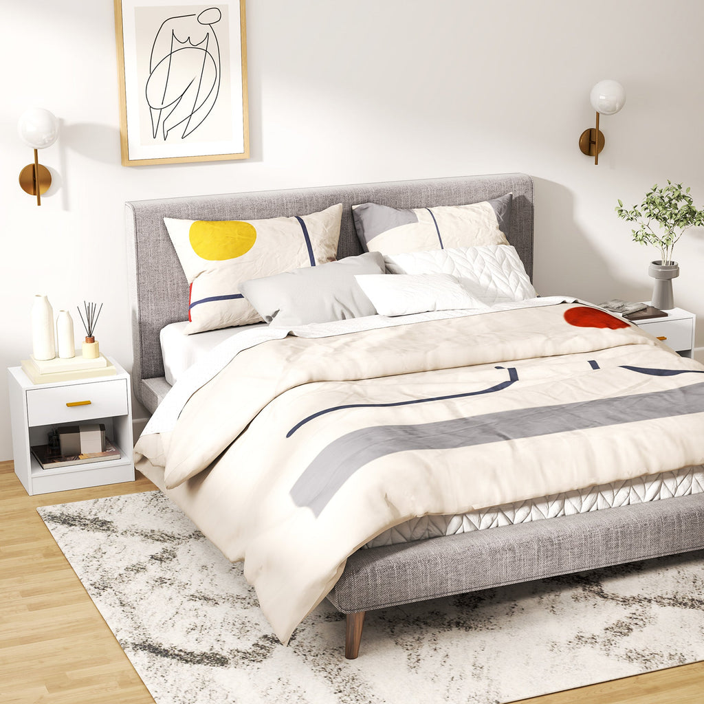EasyComfort Set van 2 Nachtkastjes modern 39x28x41 cm wit