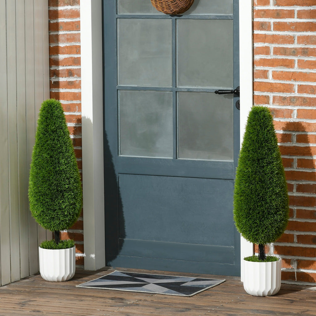 EasyComfort Set 2 cipressen kunstplanten met pot Ø12 x 16A cm