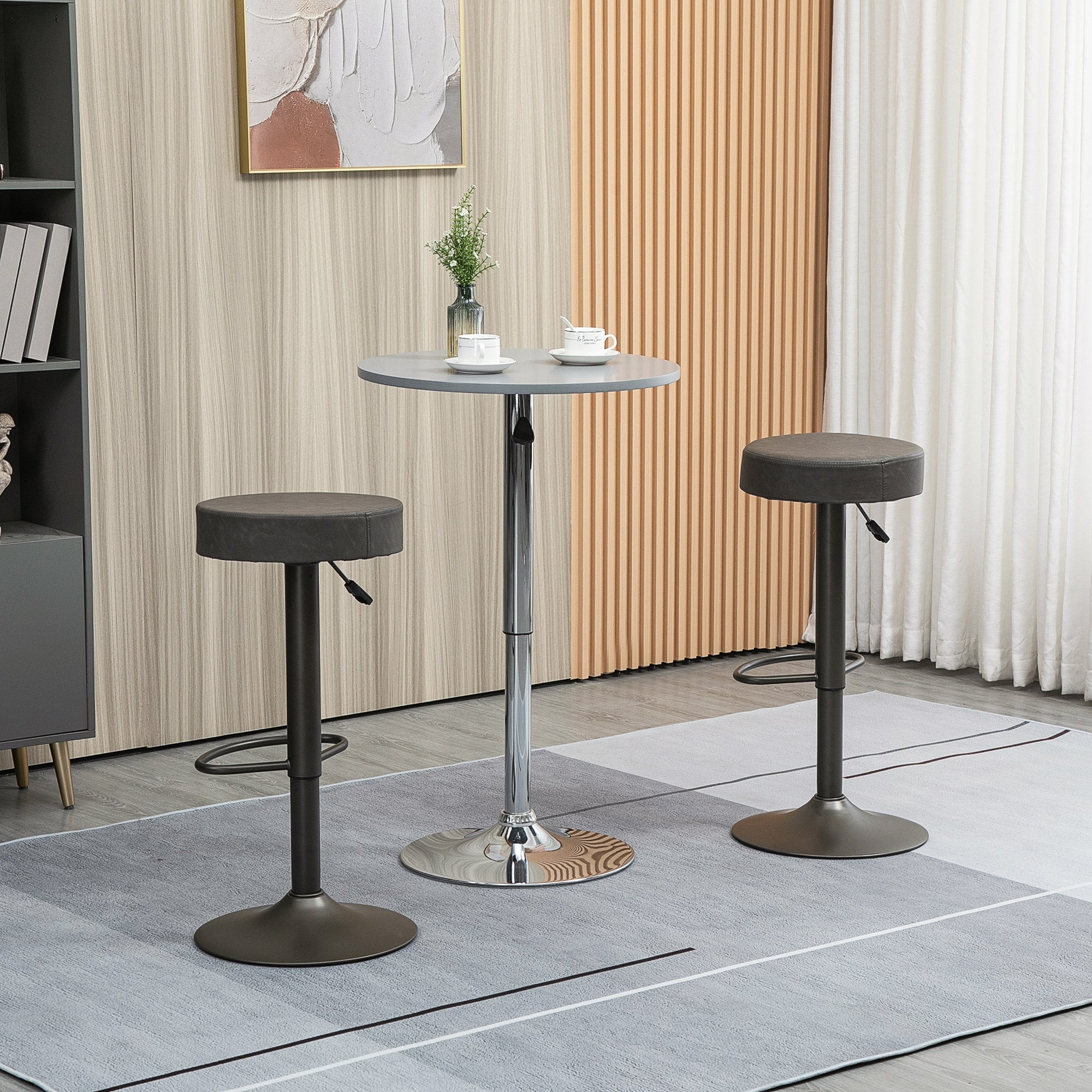 EasyComfort barkrukken set van 2 grijs 35x36x64-85 cm