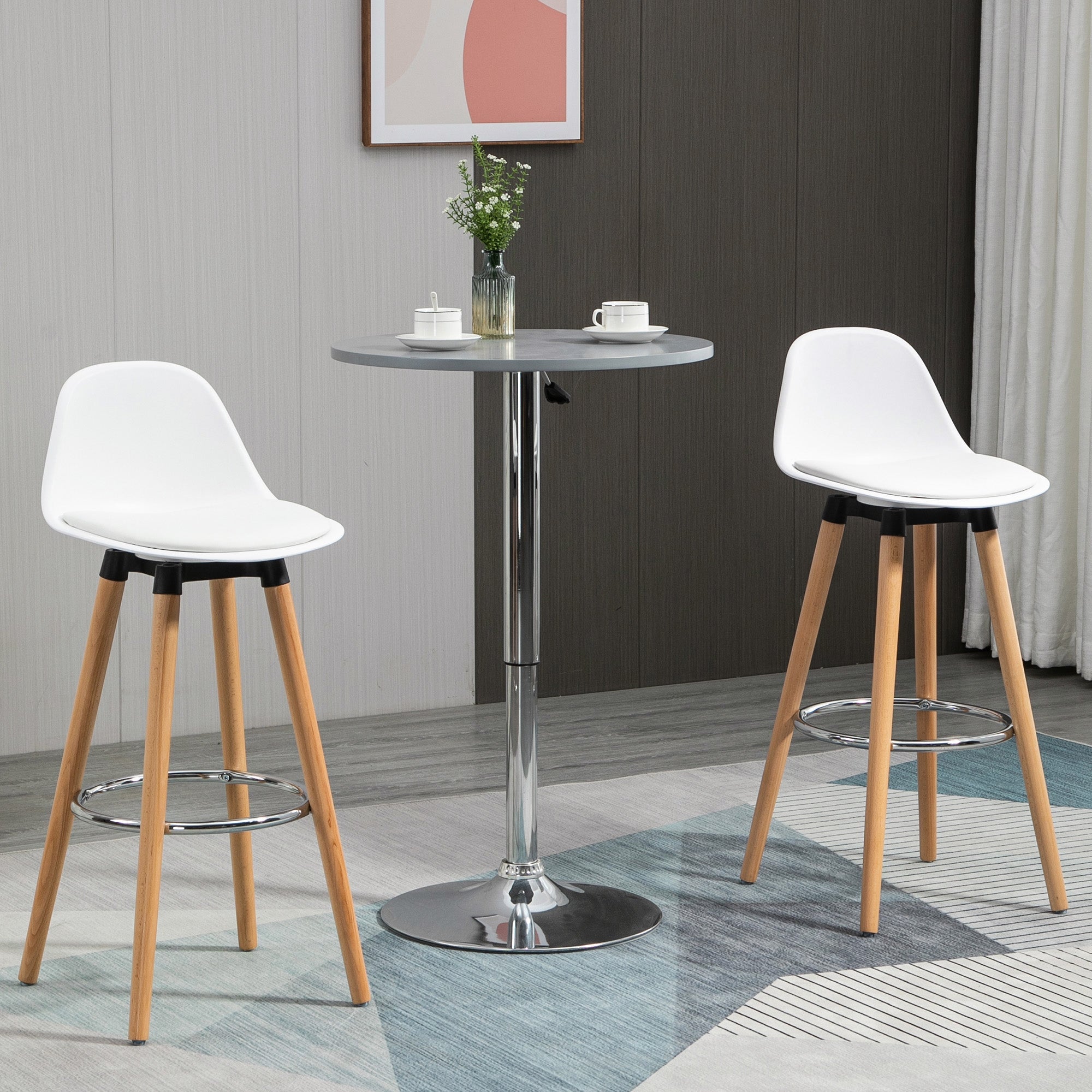 EasyComfort Set van 2 barkrukken Nordic stijl, wit