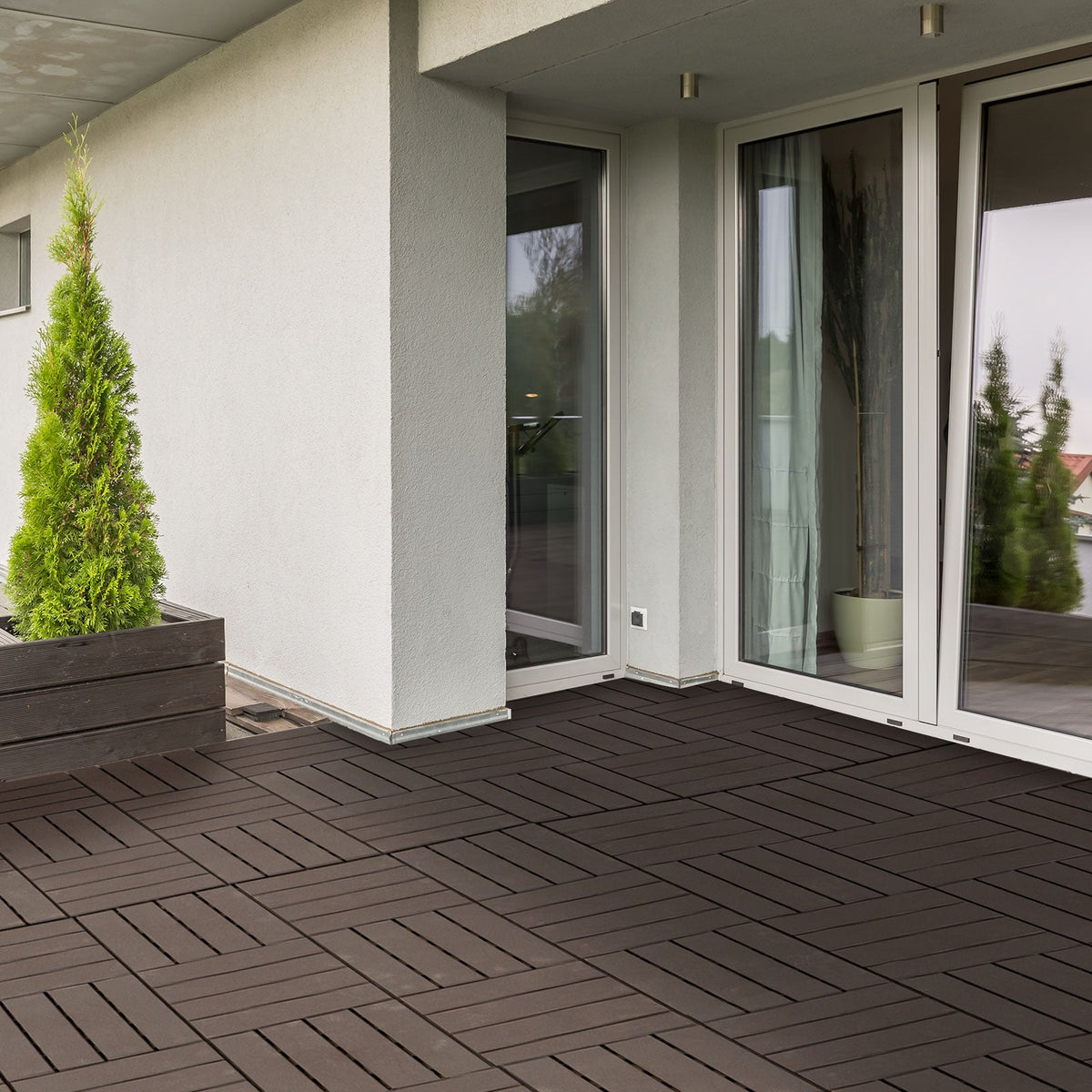 EasyComfort Set van 9 kliktegels Buitentegels 30 x 30 x 2cm — 0.81 m2