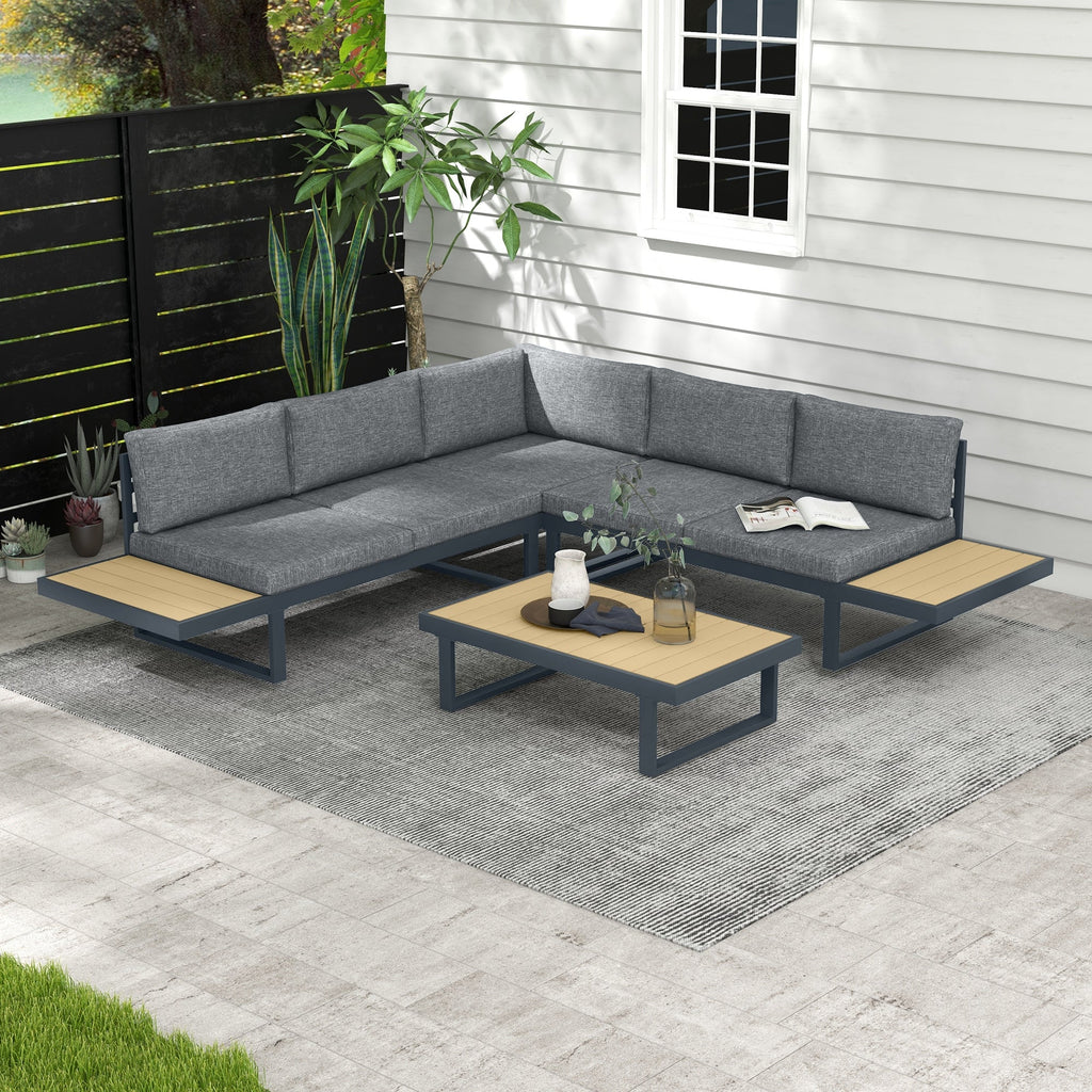 EasyComfort Tuinset 4-delig – 2 zitbanken, hoekstoel en salontafel