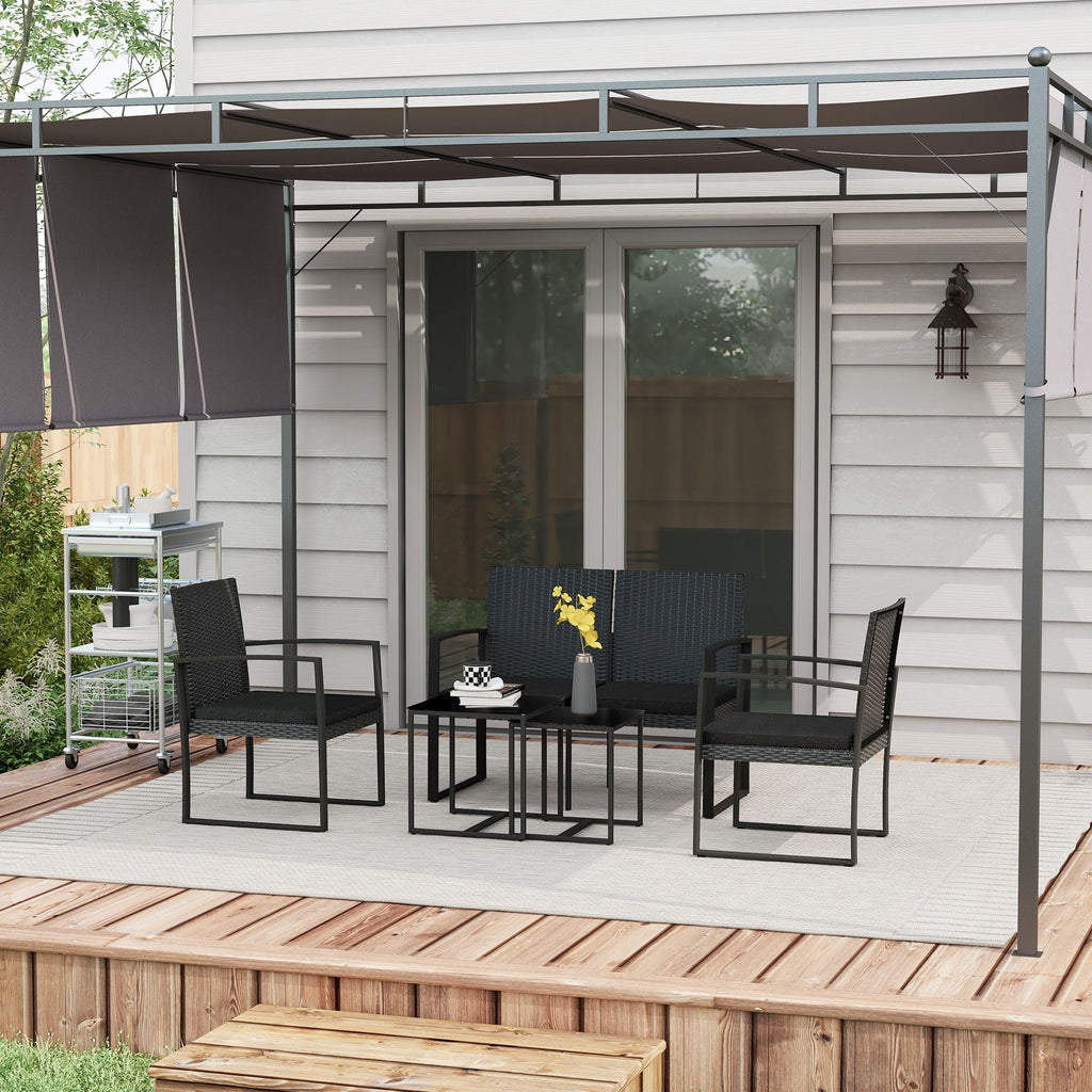 EasyComfort Tuinset 5-delig zwart (2 stoelen, 2-zits bank)