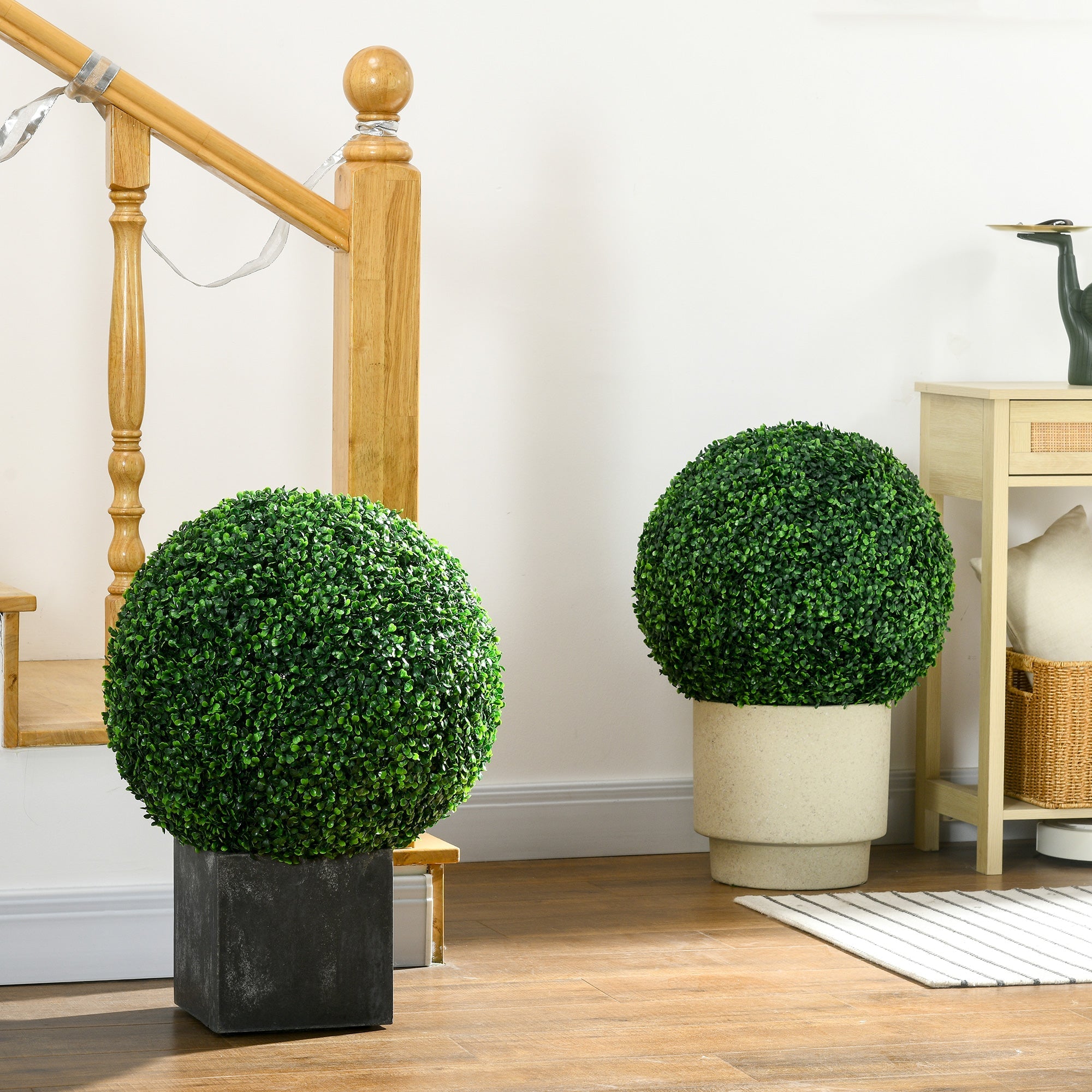 EasyComfort Set 2 kunstbuxusbollen Ø50 cm - Kunstplant