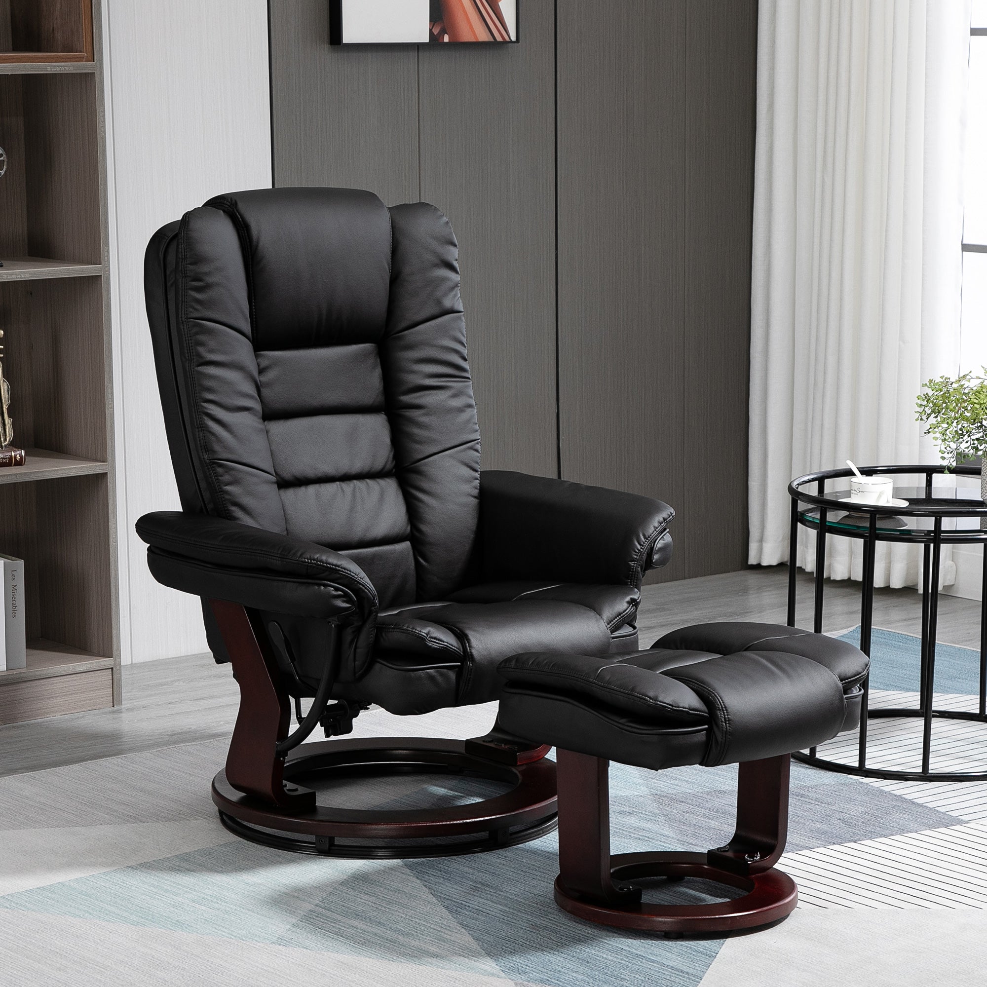 EasyComfort Relax fauteuilset met pouf, draaibaar 360° en verstelbaar