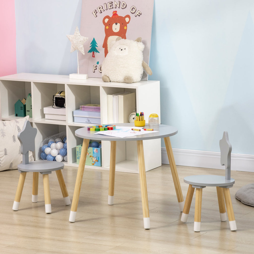 EasyComfort set tafeltje met 2 kinderstoelen, 3-delig, 18 maanden–4 jaar, grijs