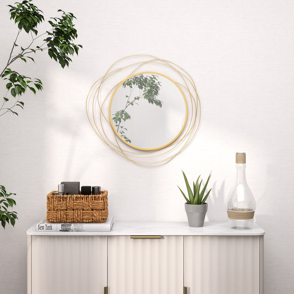 EasyComfort Rond wandspiegel Ø65 cm goud