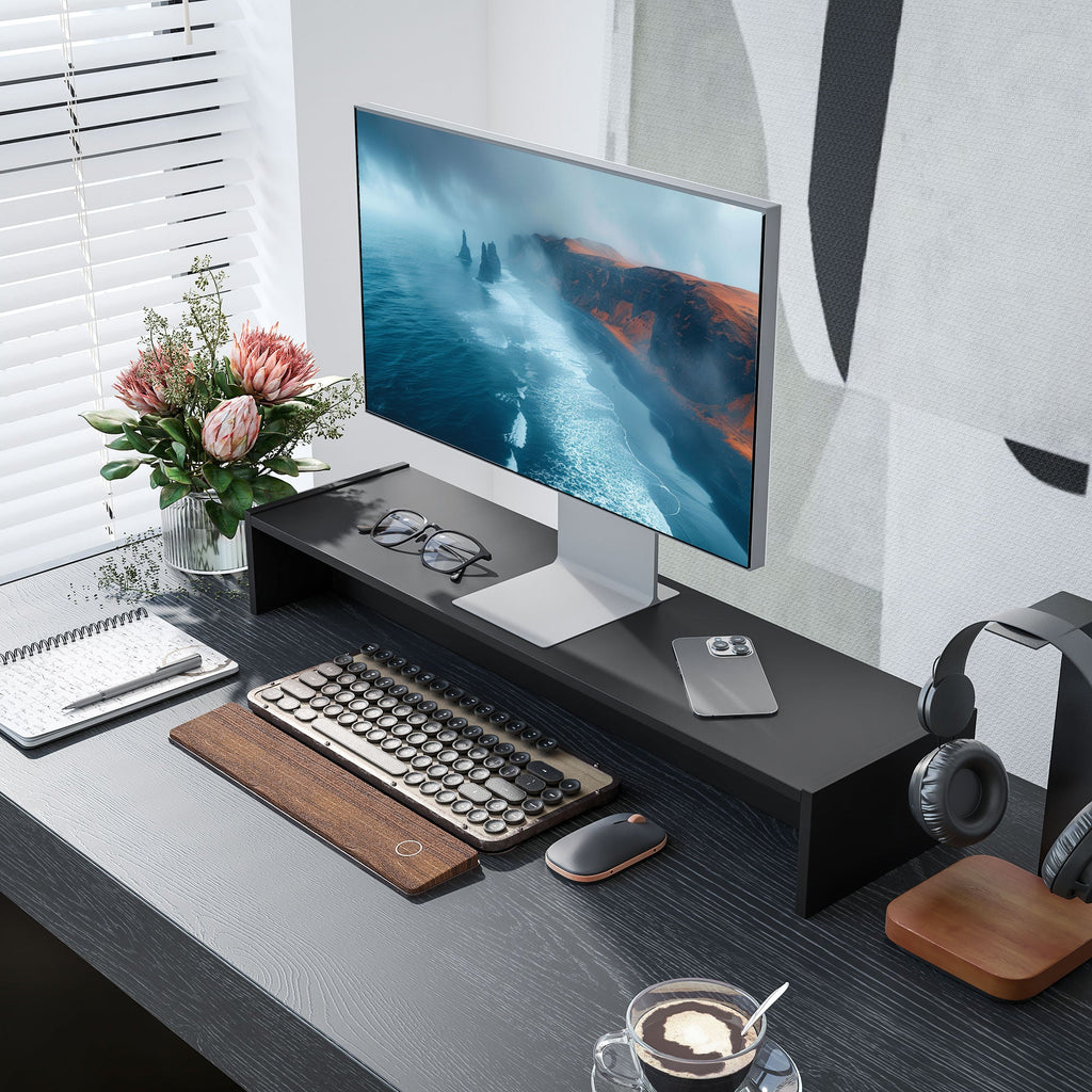 EasyComfort Monitorstandaard 100x27x15 cm, 2 opbergvakken