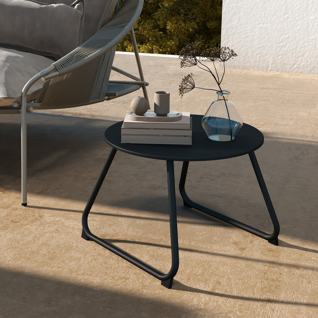 EasyComfort Tavolino buitentafeltje Ø48 x 37A cm metaal, verstelbare pootjes