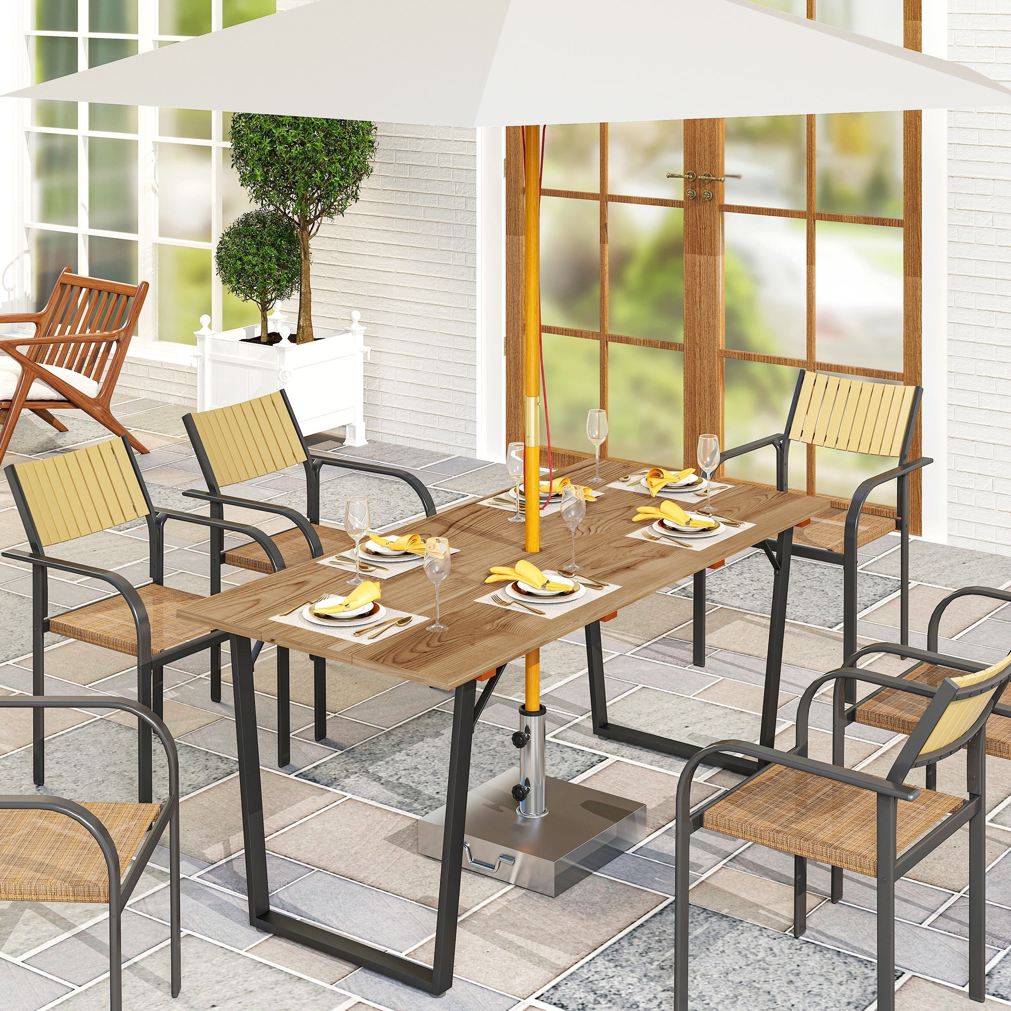EasyComfort rechthoekige tuintafel 6-persoons 175x80x75 cm