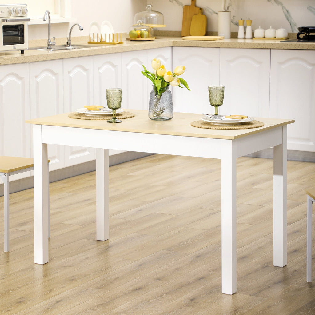 EasyComfort Tavolo da Pranzo Eettafel 4–6 pers, 119x70x75 cm, wit/eikenlook