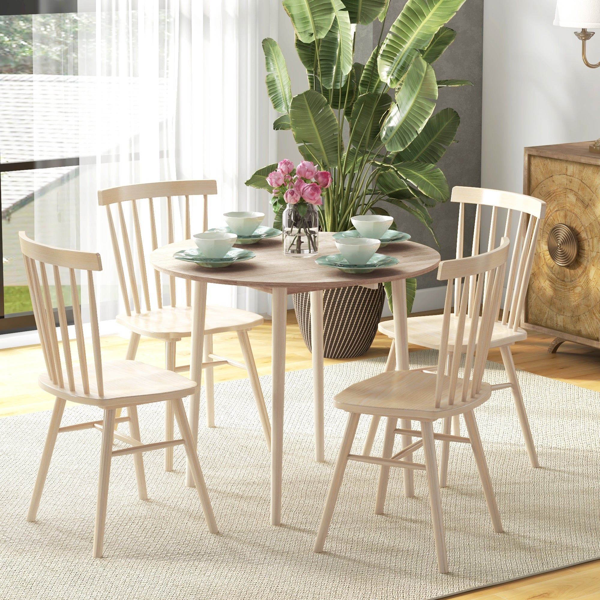 EasyComfort Tavolo Pieghevole Moderno a Ribalta per Cucina e Soggiorno, in Truciolato, Ø89x73.5 cm