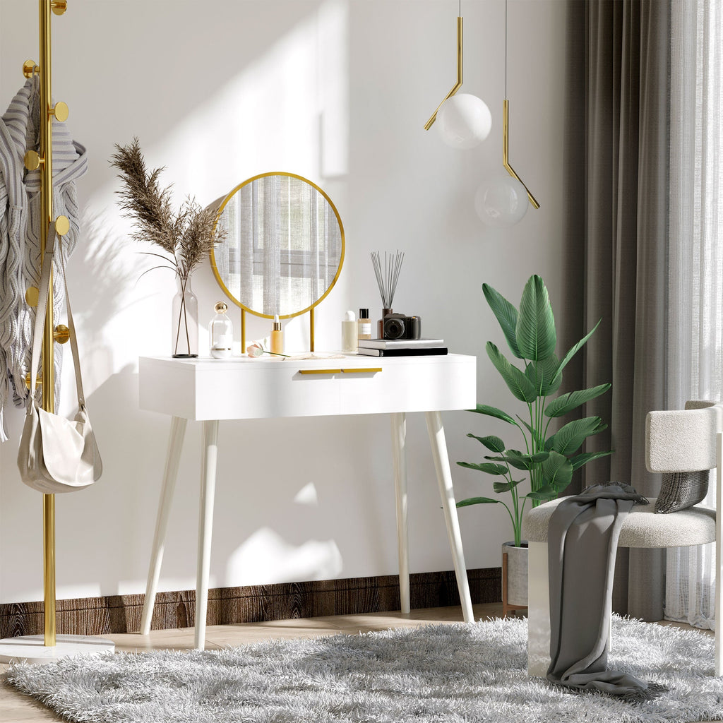 EasyComfort Tavolo Trucco kaptafel 80x40x123 cm met spiegel en 2 lades