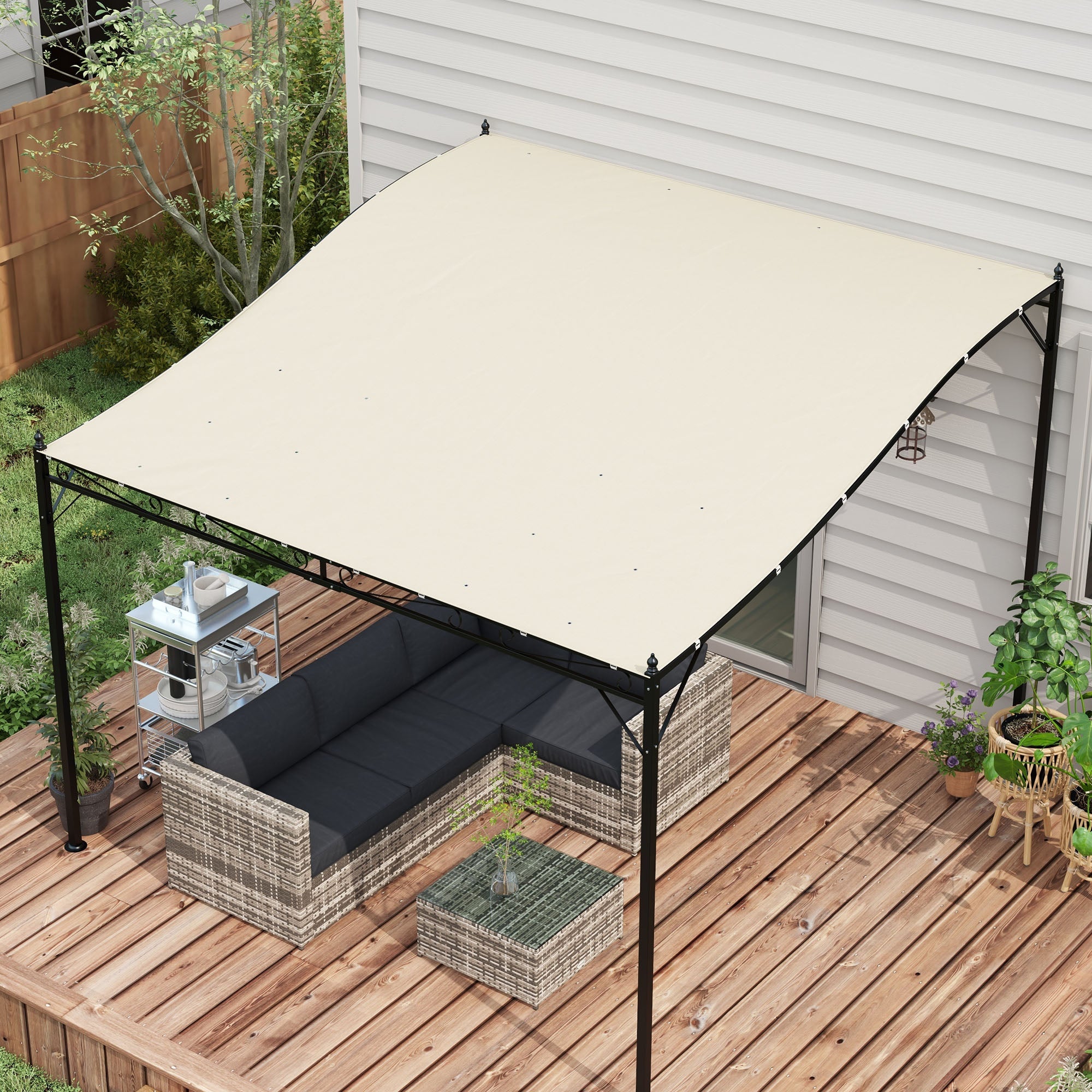 EasyComfort vervangingszeil voor pergola 2.5x3 m - 8 afwateringsgaten, beige