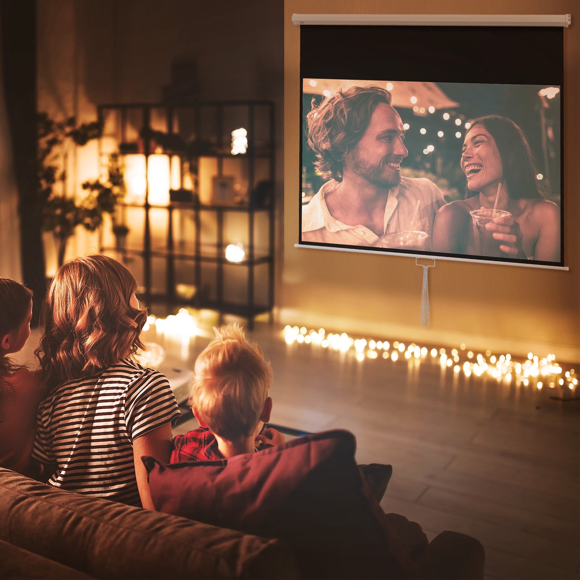EasyComfort 100\" projectiescherm 16:9, wand- en plafondmontage, wit