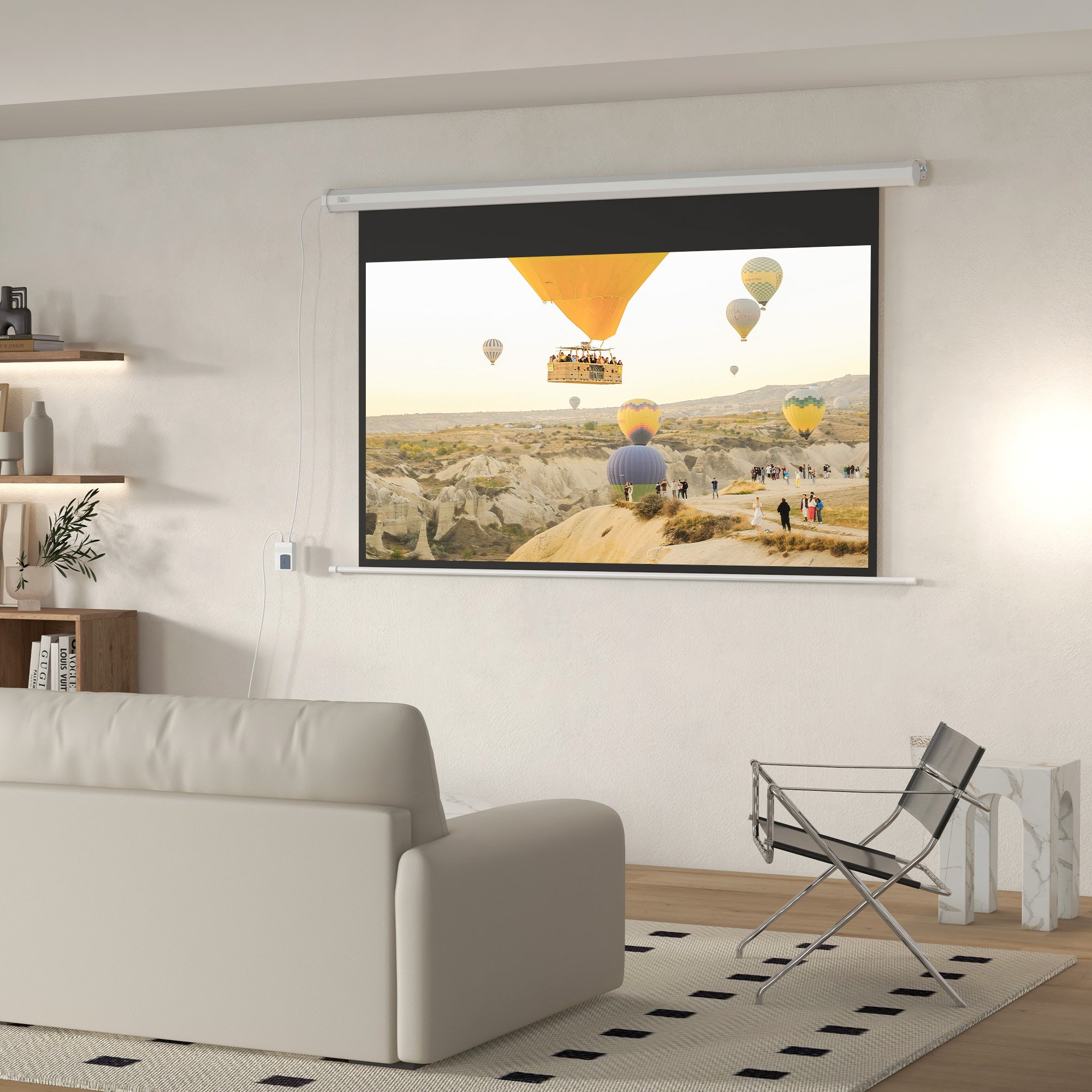 EasyComfort 84" elektrisch projectiescherm 16:9 met afstandsbediening
