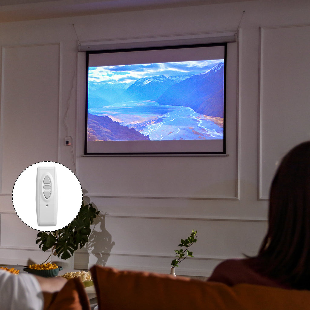 Easycomfort Telo Proiettore 84" Formato 4:3 with Telecomando, in Tessuto Plastico e Metallo, 171x130 cm, white