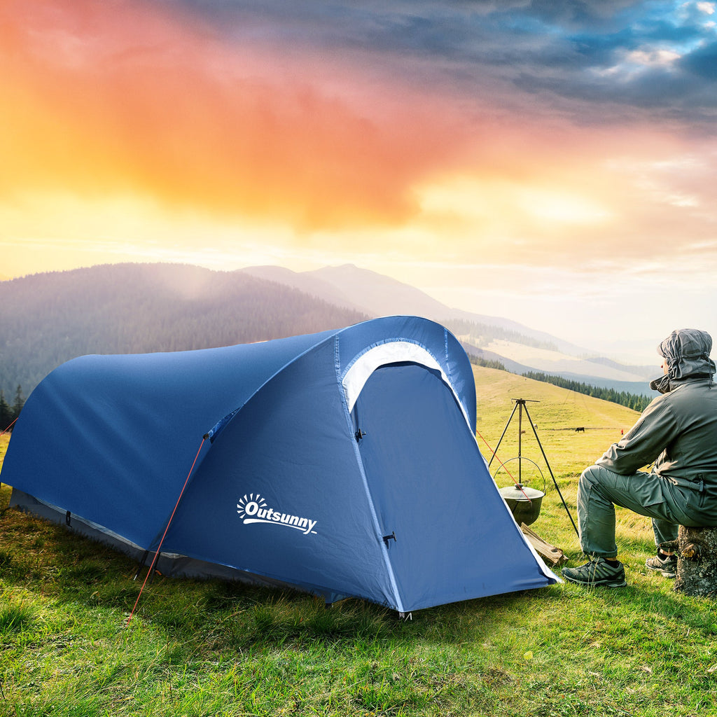 Easycomfort Tenda da Campeggio in Poliestere e Tessuto Oxford con Gancio Interno e Finestre a Rete, 265x140x95 cm