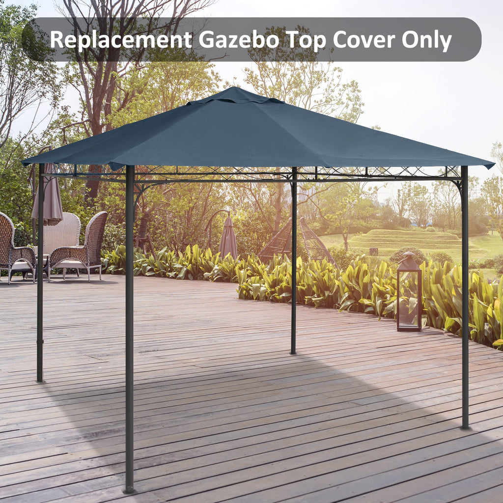 Easycomfort Tetto di Ricambio per Gazebo 3x3 m in Poliestere Grigio with 8 Fori di Ventilazione