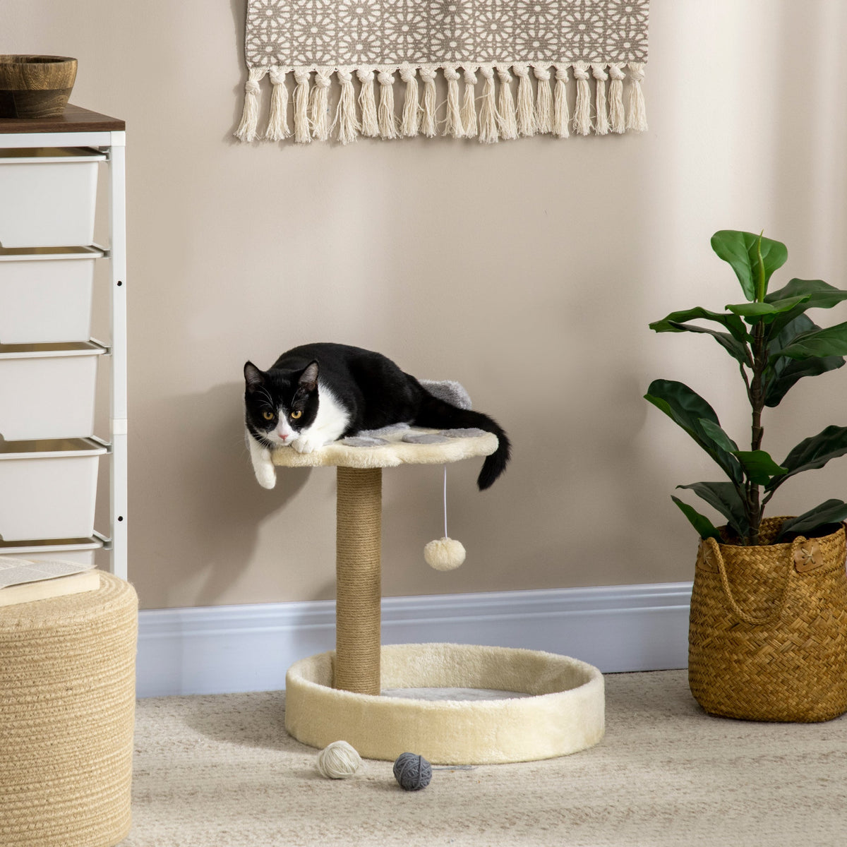 EasyComfort Krabpaal met ligbedden 41x41x44 cm