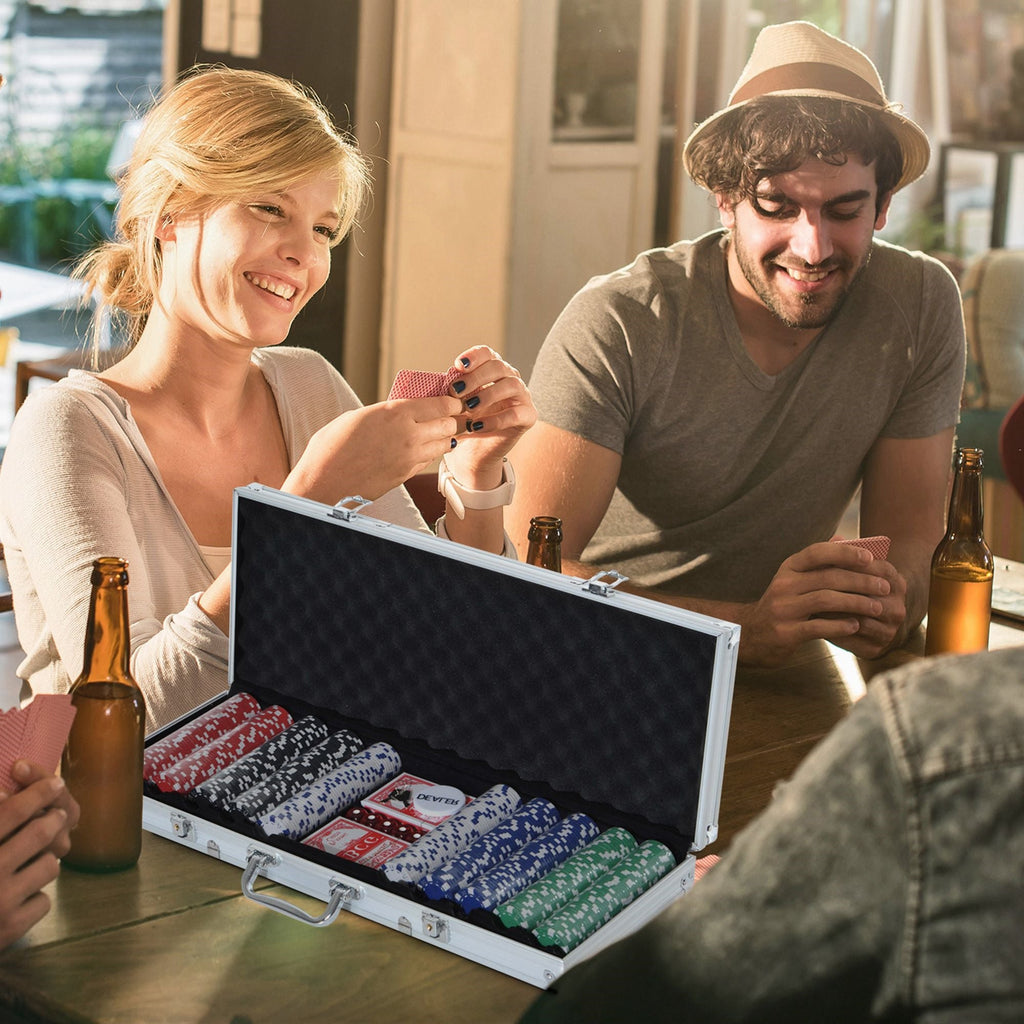 EasyComfort pokerset aluminium koffer – 500 fiches, 2 kaartspellen