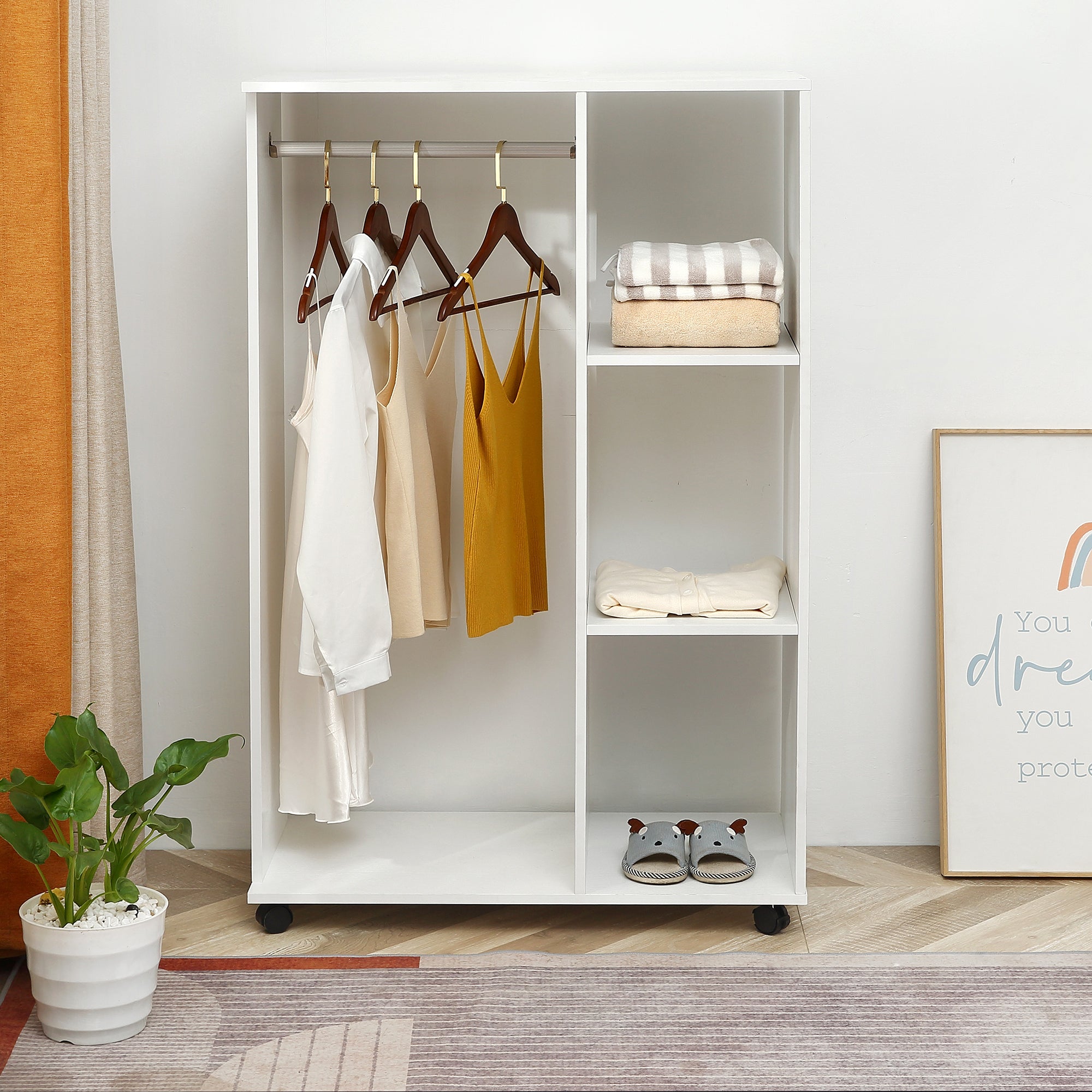 EasyComfortE garderobekast met wielen 80x40x128 cm