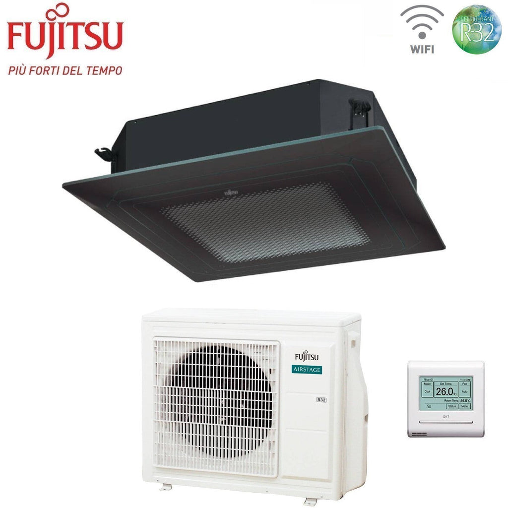 Condizionatore a Cassetta Fujitsu KR Circular Flow Black 24000 Btu AUXG24KRLB R-32 Wi-Fi Optional con Griglia e Filocomando
