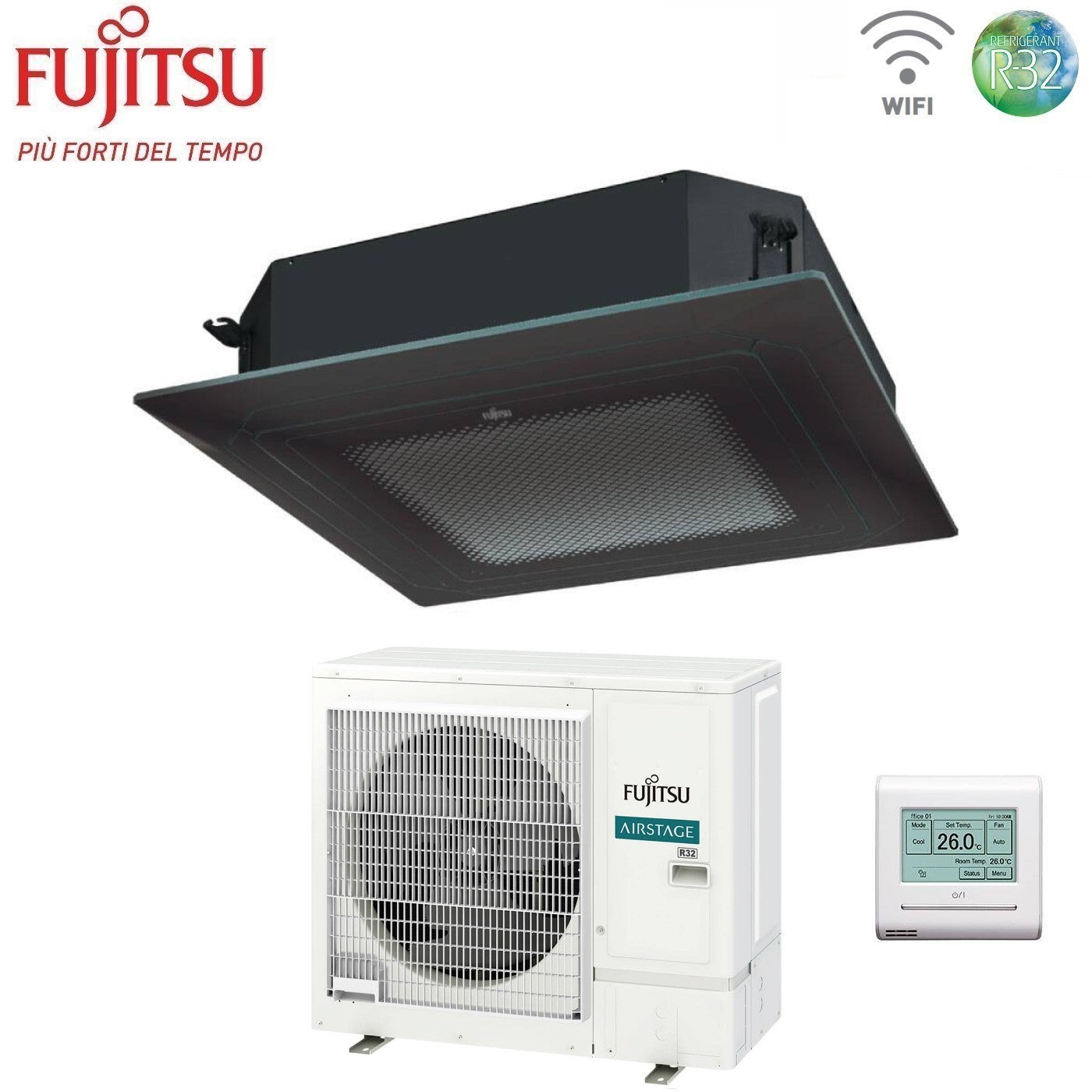 Fujitsu AUXG30KRLB KR Circular Flow cassette-airconditioner 30000 Btu (zwart)