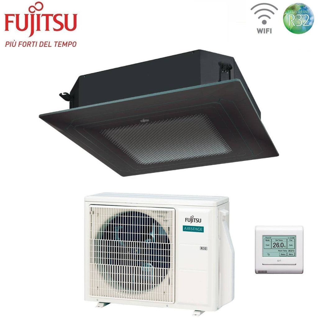 Condizionatore a Cassetta Fujitsu KR Eco Circular Flow Black 18000 Btu AUXG18KRLB R-32 Wi-Fi Optional con Griglia e Filocomando