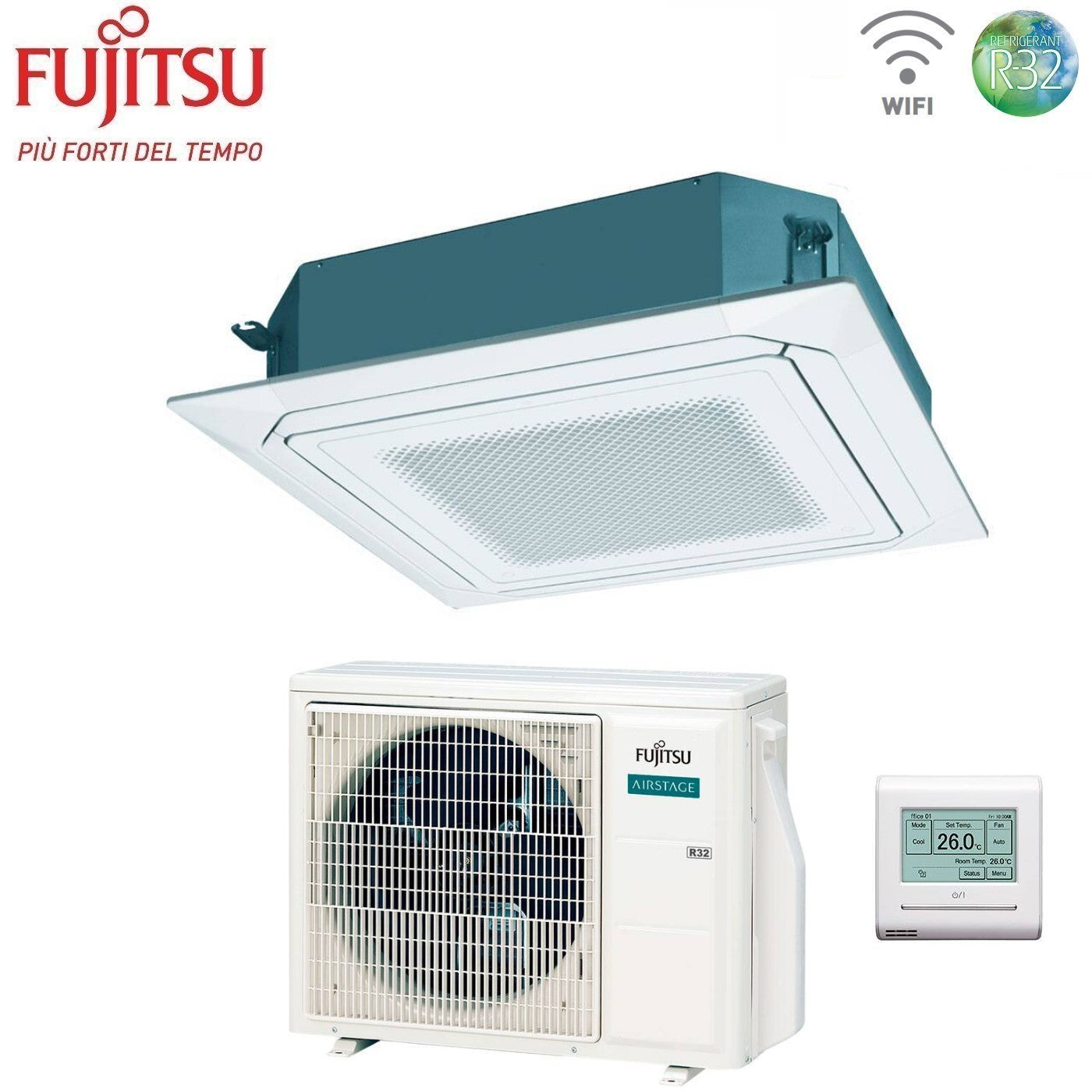 Fujitsu KR Circular Flow cassette-airconditioner 18.000 Btu (AUXG18KRLB)