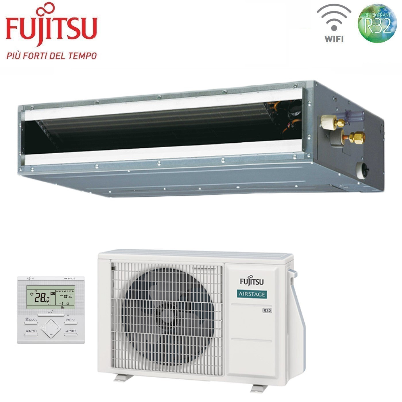 Air conditioner Fujitsu Canalizzabile Bassa Prevalenza series KL 14000 Btu ARXG14KLLAP R-32 optional Wi-Fi