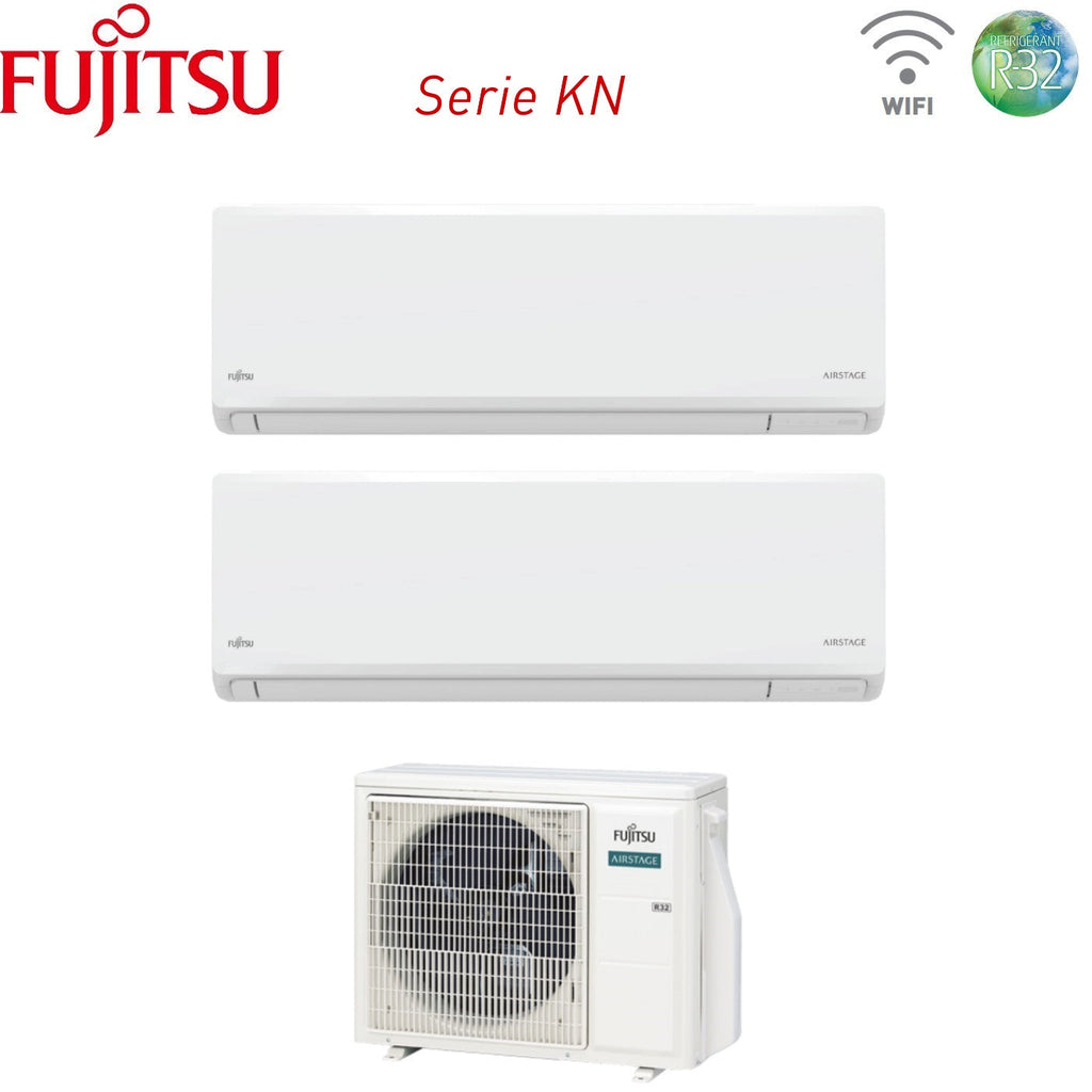 Fujitsu KN Airstage dual-split Airconditioner 7.000+12.000 BTU (AOEG14KBCA2)