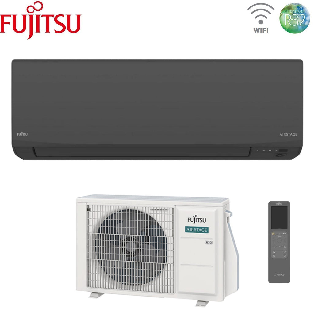 Condizionatore Fujitsu KJ Black 7000 Btu ASEH07KJCALB R-32 Wi-Fi Integrato