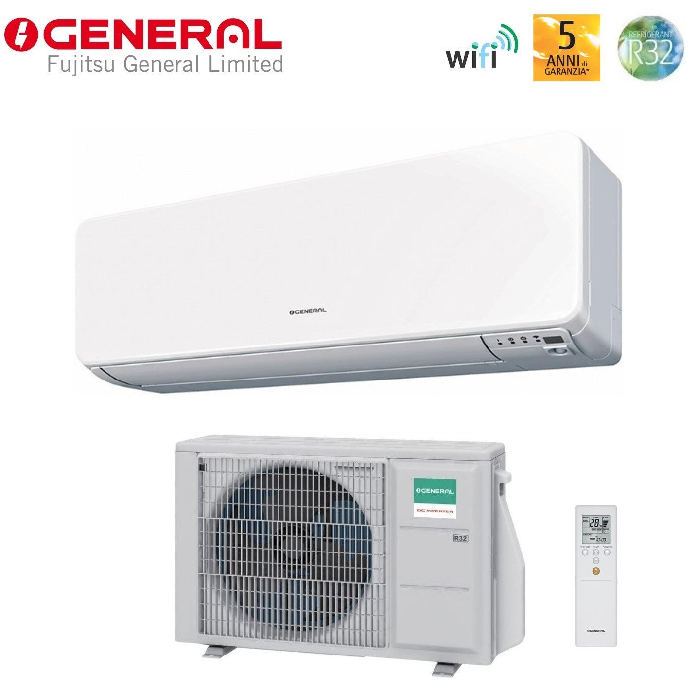 Air conditioner General Fujitsu Performance KG 14000 Btu ASHH14KGTG R-32 built-in Wi-Fi