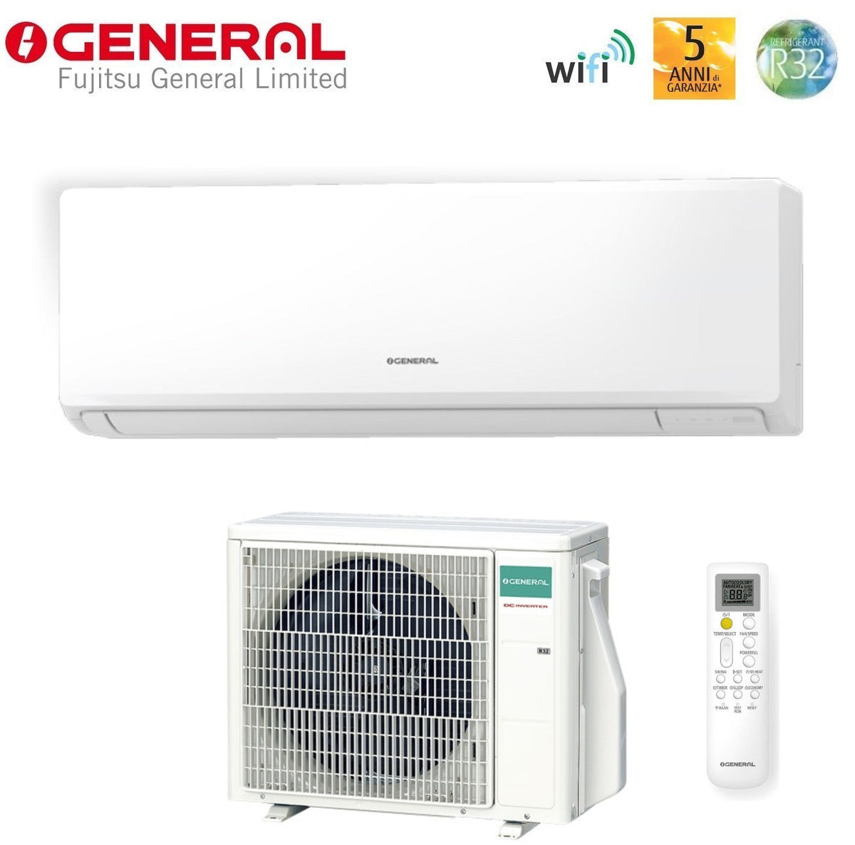 General Fujitsu KN ASHH09KNCA Airconditioner 9000 Btu (R-32, Wi‑Fi geïntegreerd)