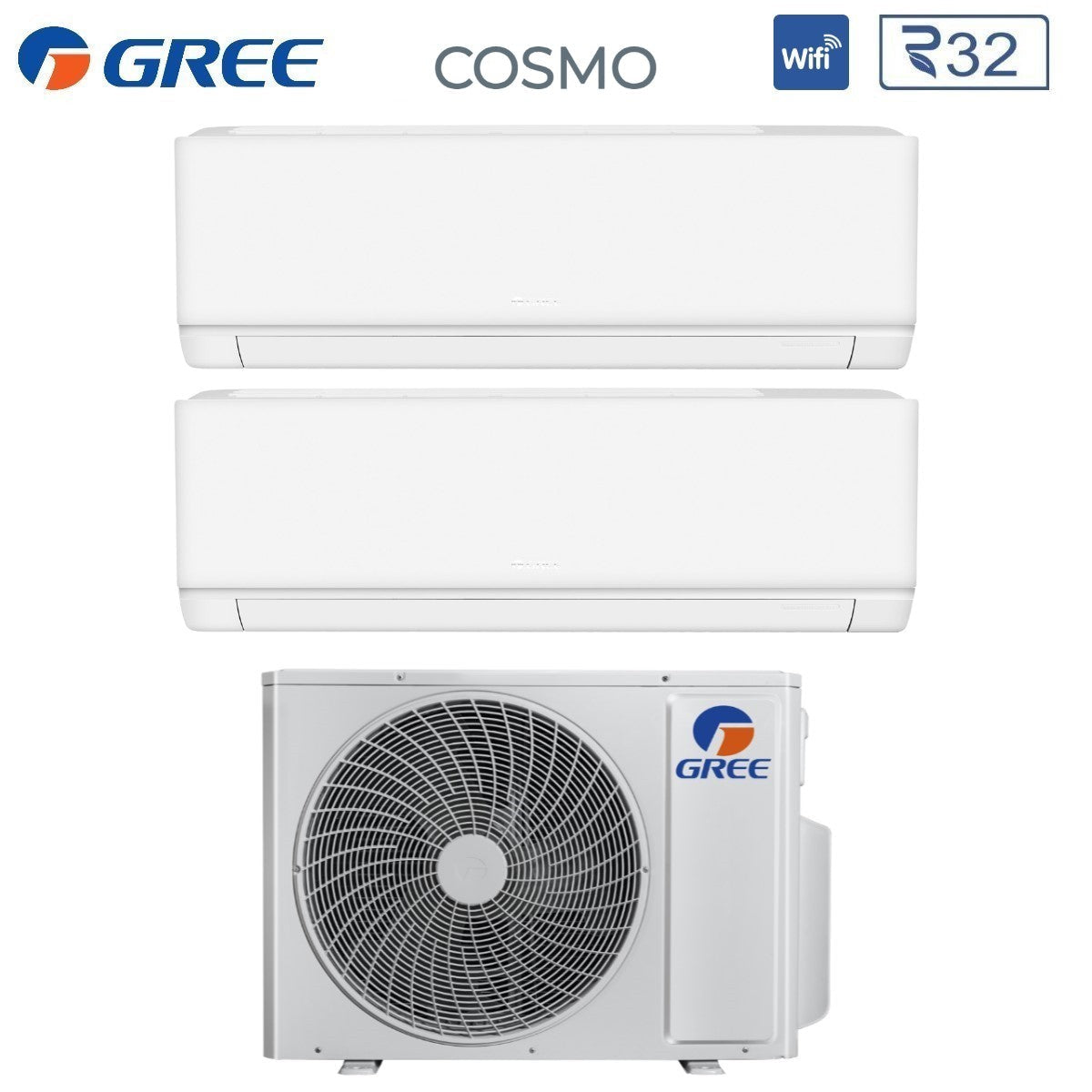 Gree Cosmo Dual-split airconditioner 2×12000 Btu