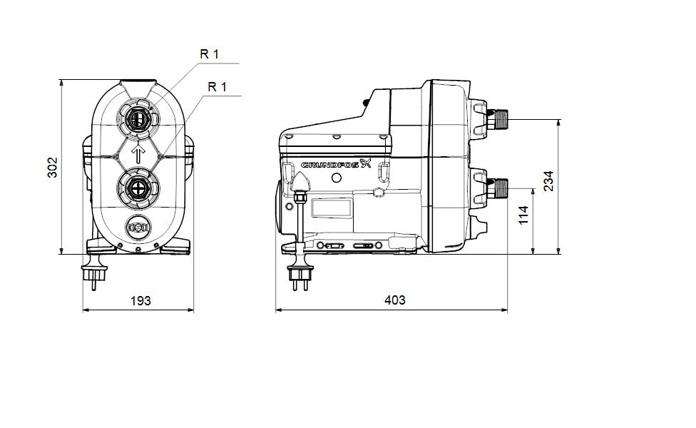 Grundfos SCALA2 drukverhogingspomp 0, 75 HP