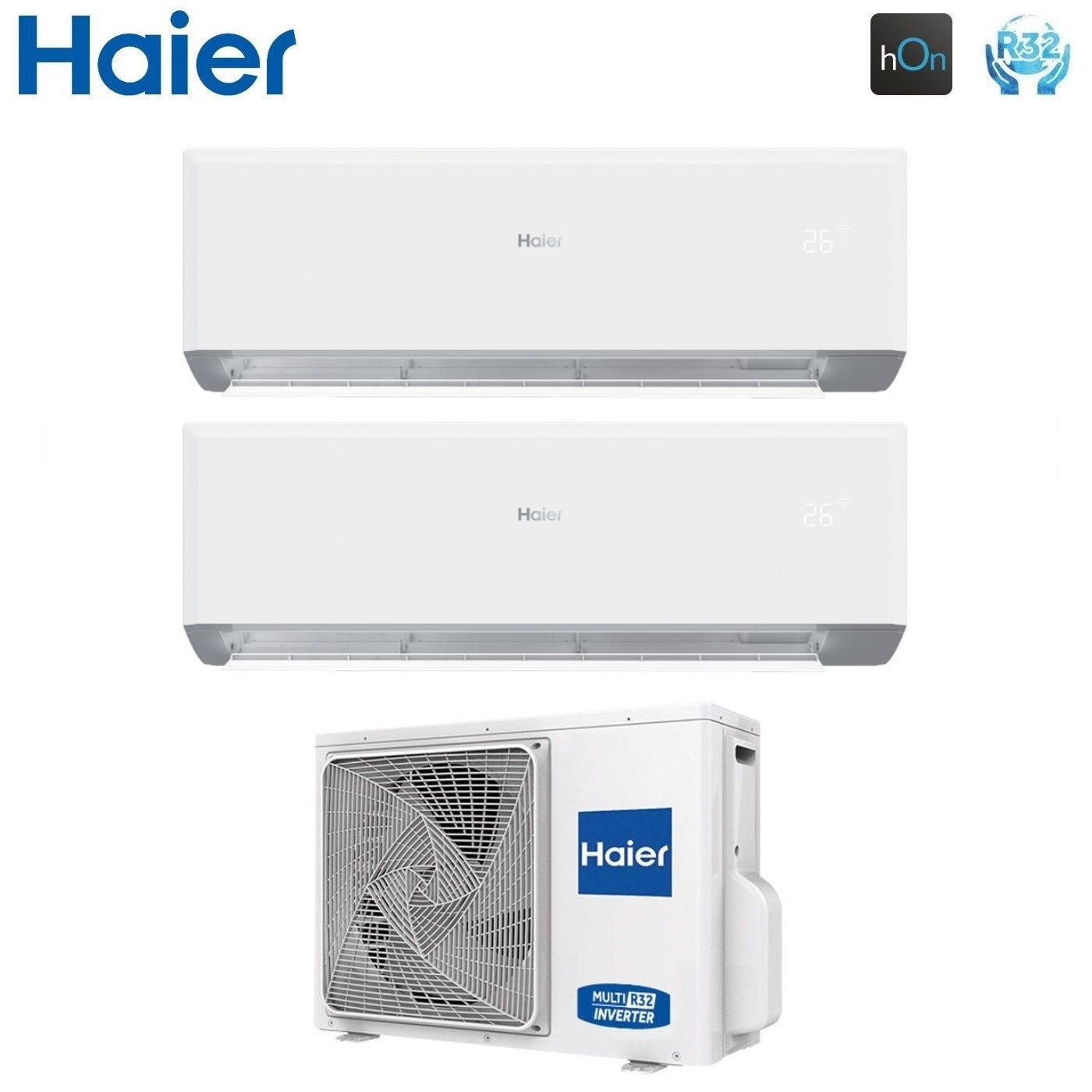 Haier 9+9 BTU Dual-Split Air Conditioner R-32 Wi-Fi Built-in | 2U40MEFFRA