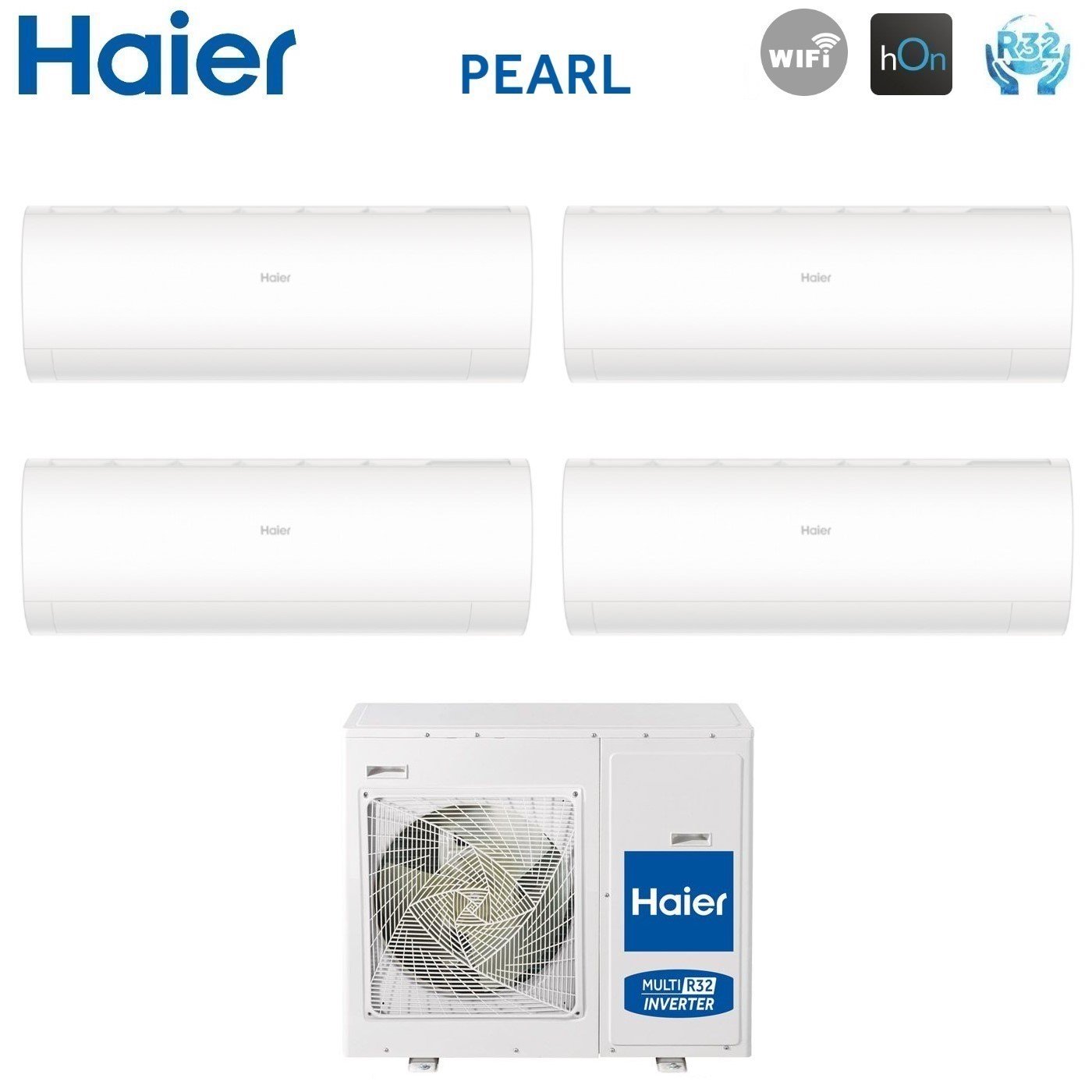 Haier 9+9+9+12 BTU Quad-Split Air Conditioner Inverter R-32 Wi-Fi Built-in | 4U75S2SR5FA