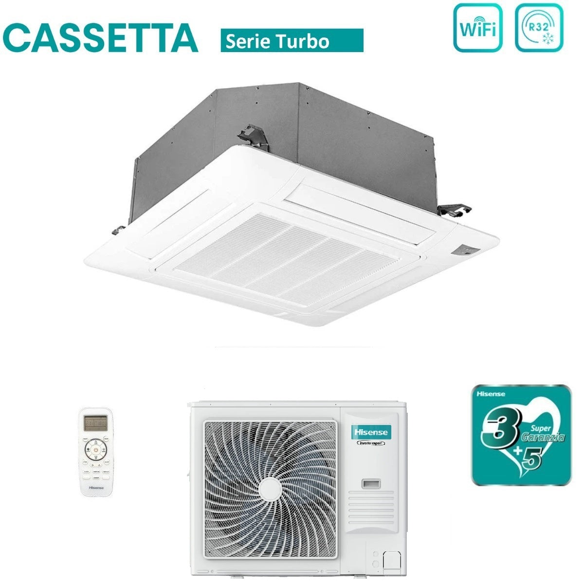 Hisense Turbo cassette-airconditioner 48000 BTU AUC140UR4RKC8 (R-32)