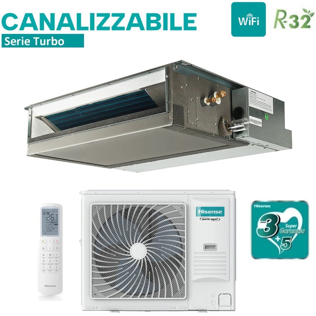 Condizionatore Canalizzato Hisense 60000 Btu AUD175UX4REH8 Trifase R-32 Wi-Fi Optional con Telecomando