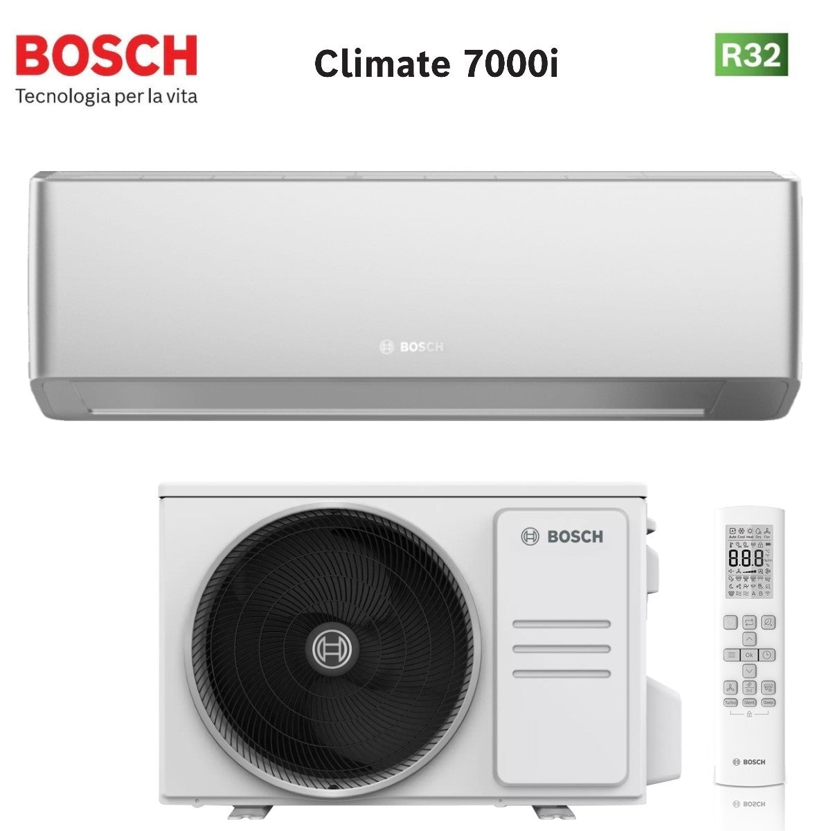 Bosch Climate 7000i Silver airconditioner 12000 Btu