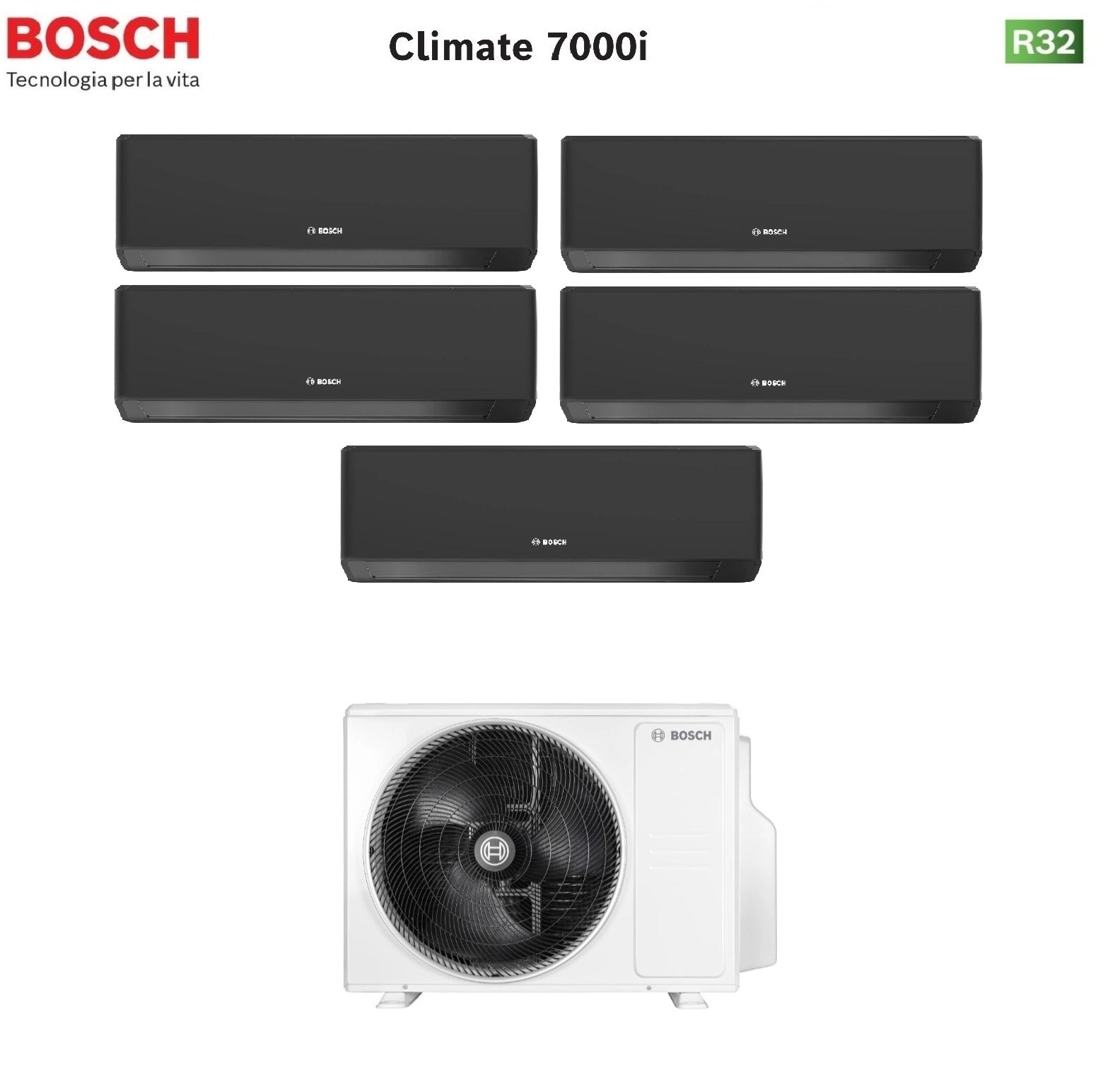Bosch CLIMATE 7000i PentaSplit 7+7+9+9+9 (CL5000M 125/5 E) R-32 Wi‑Fi