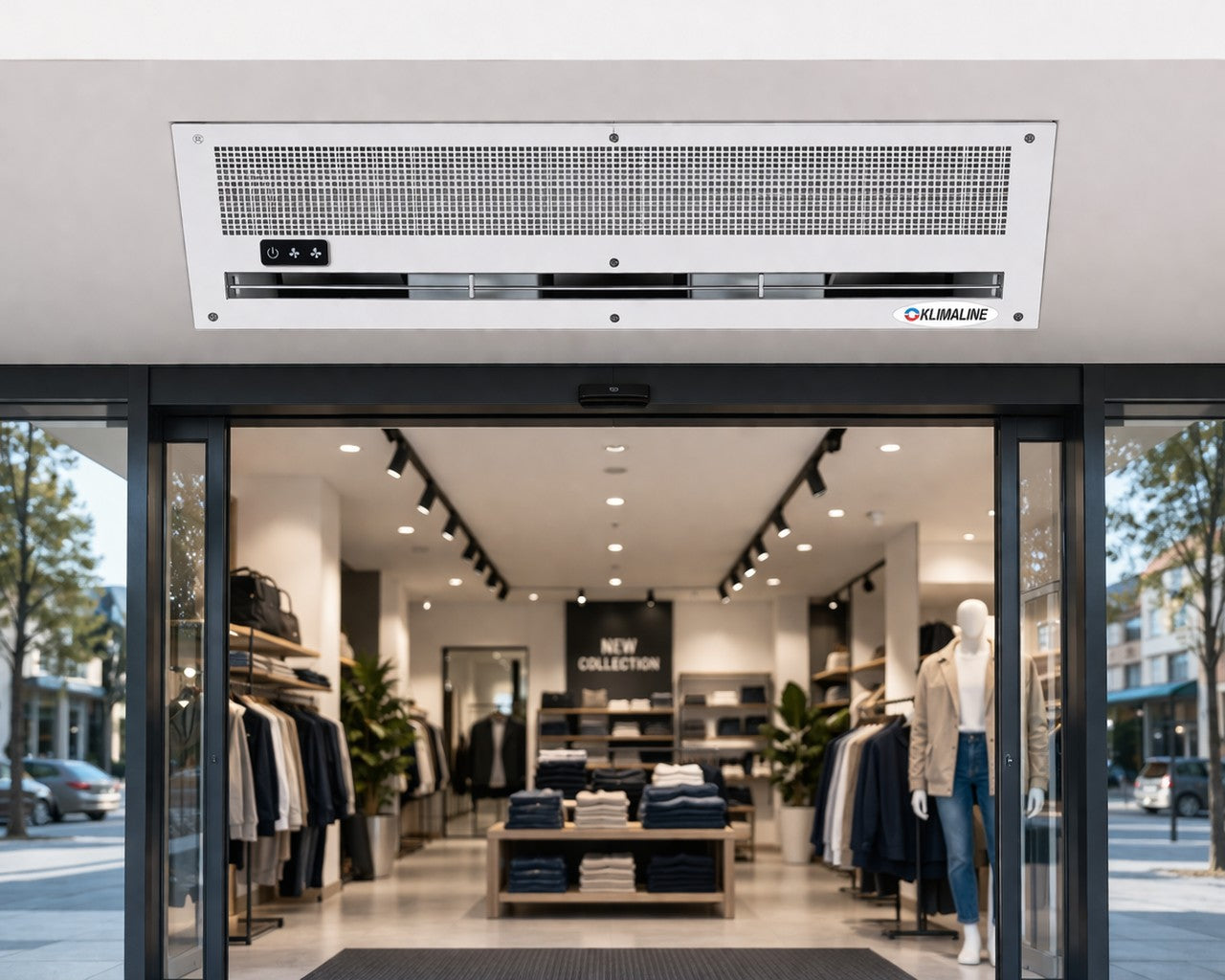 Barriera d'aria ad built-in Klimaline ECOLINE 1S.737B da 90 cm 2 Velocità Senza Resistenza with Telecomando Incluso