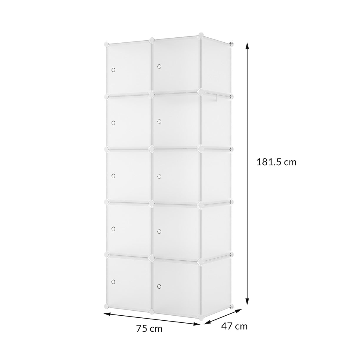 Le Stelle 10-modulen kunststof kast wit